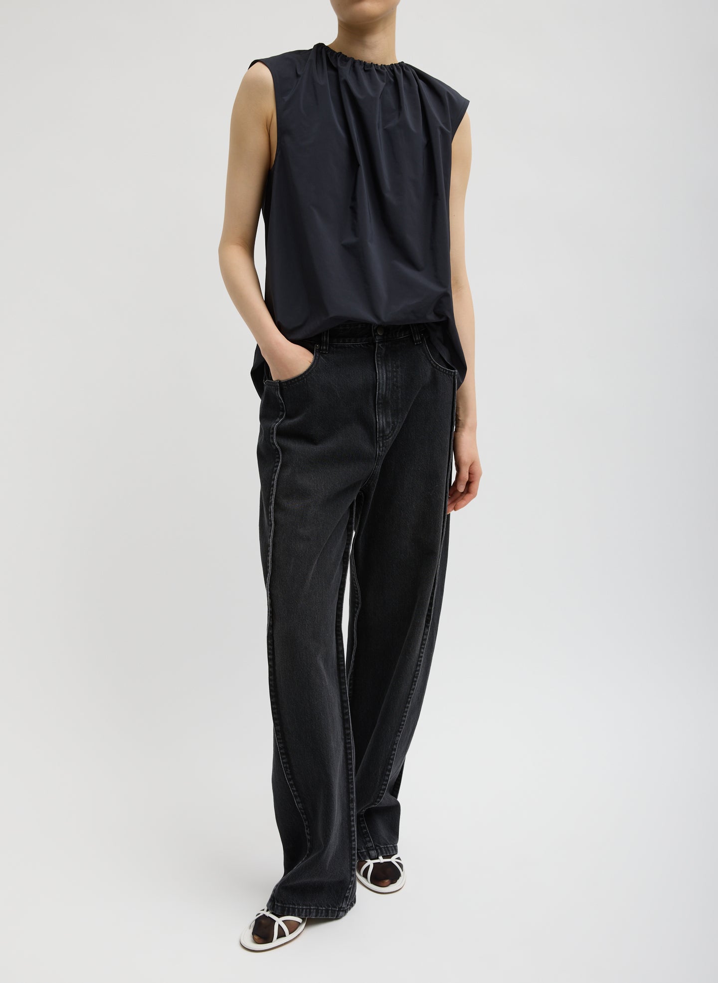 Spring Denim Tuck Jeans