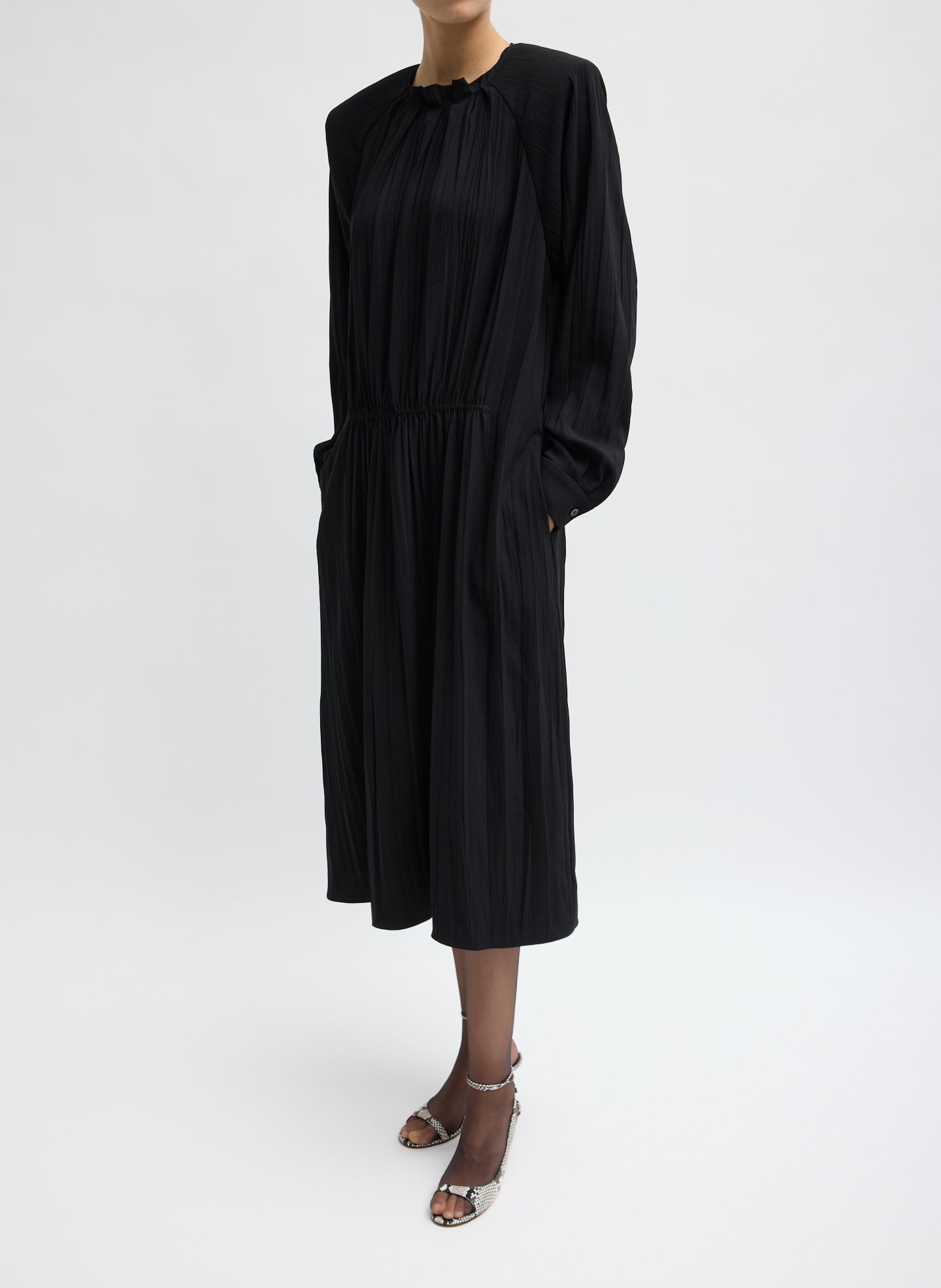Creased Acetate Drape Merryl Dress – Tibi Official