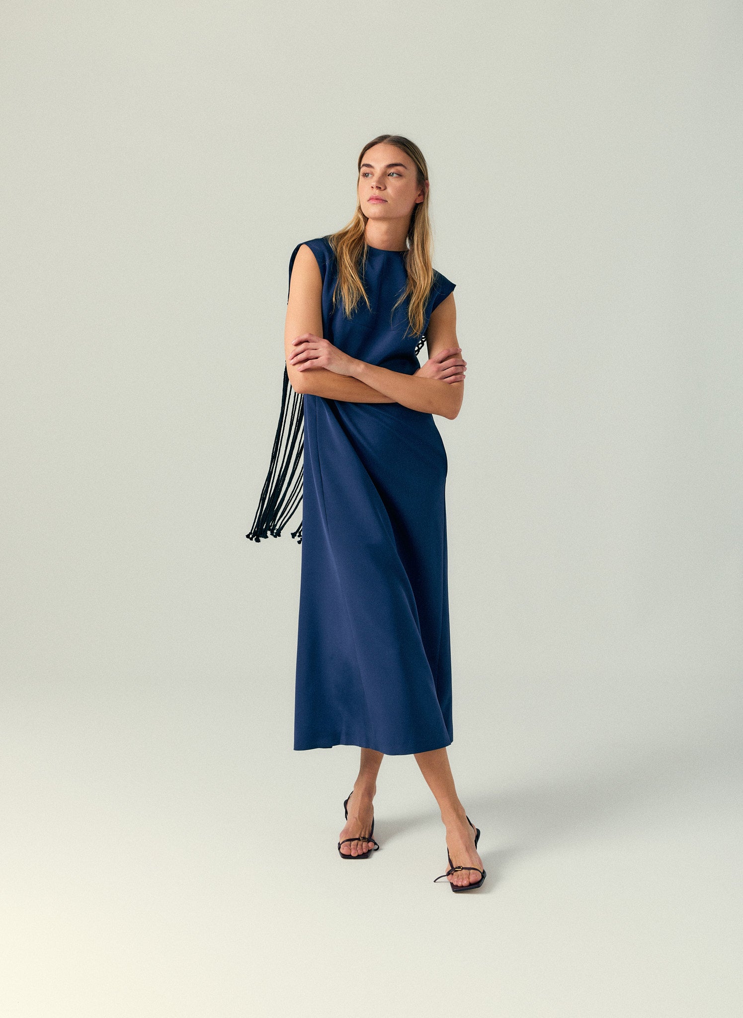 Stretch Silk Nylon Macrame Dress