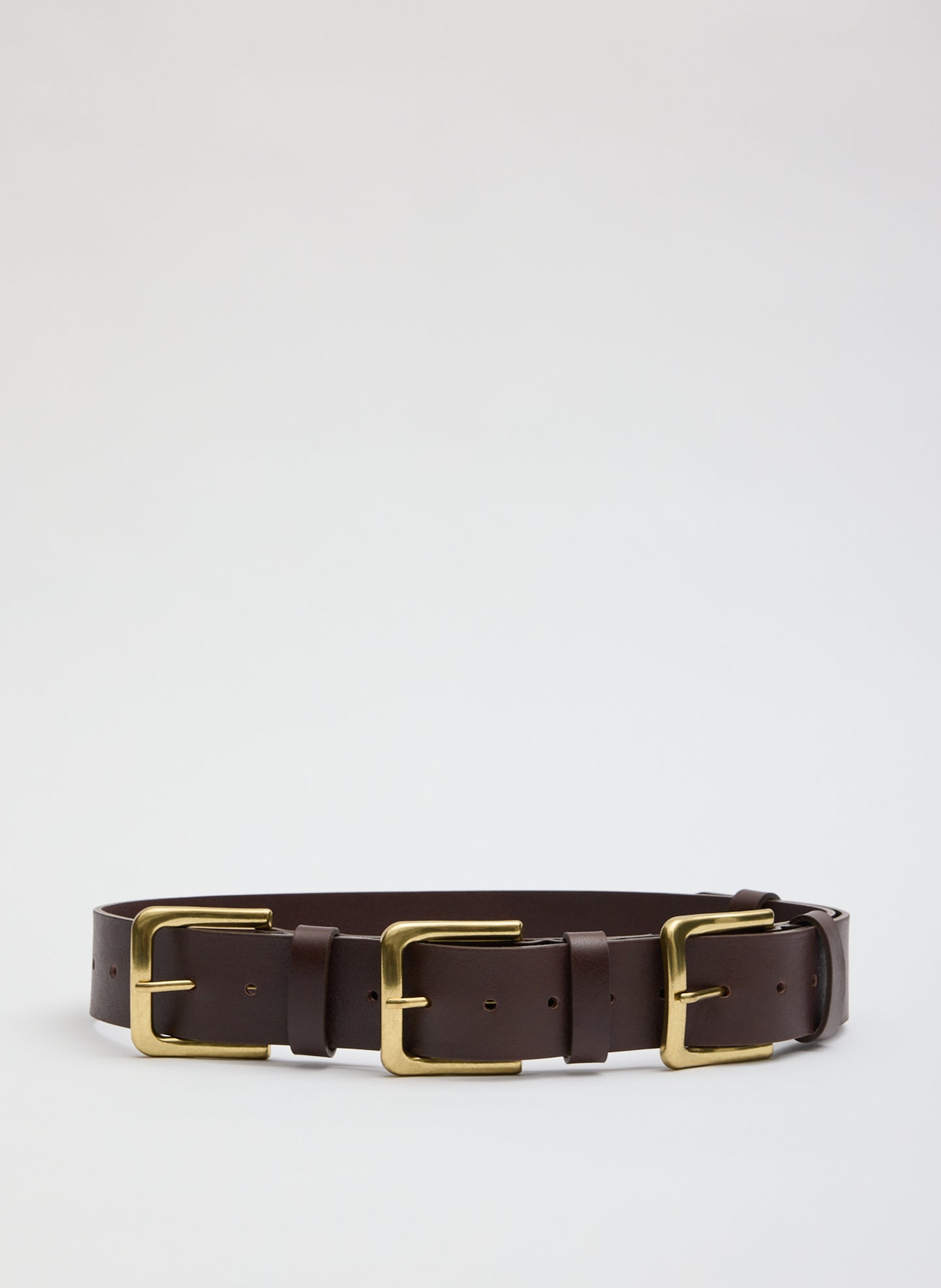 Triple Buckle Arthur Leather Belt