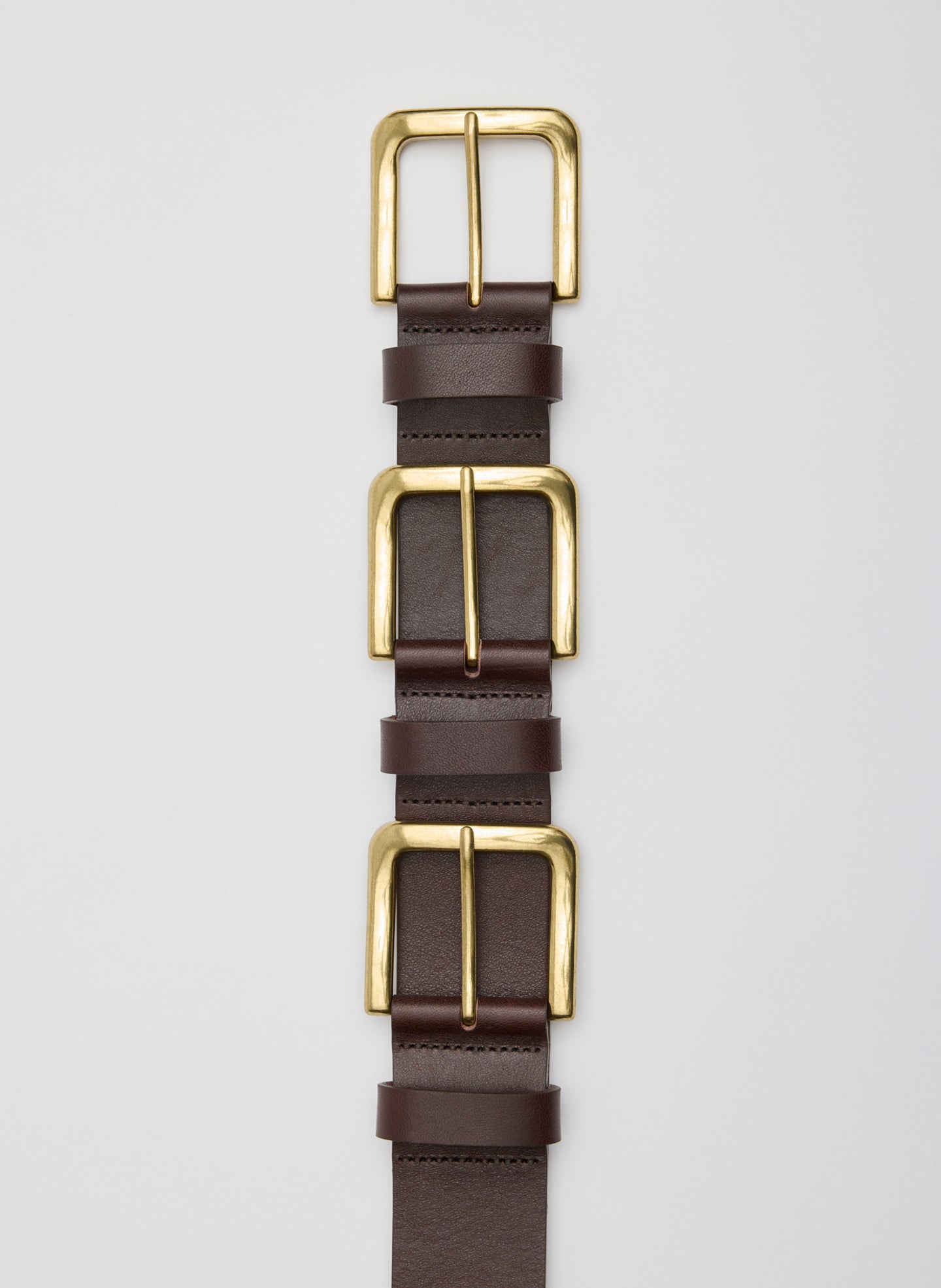 Triple Buckle Arthur Leather Belt