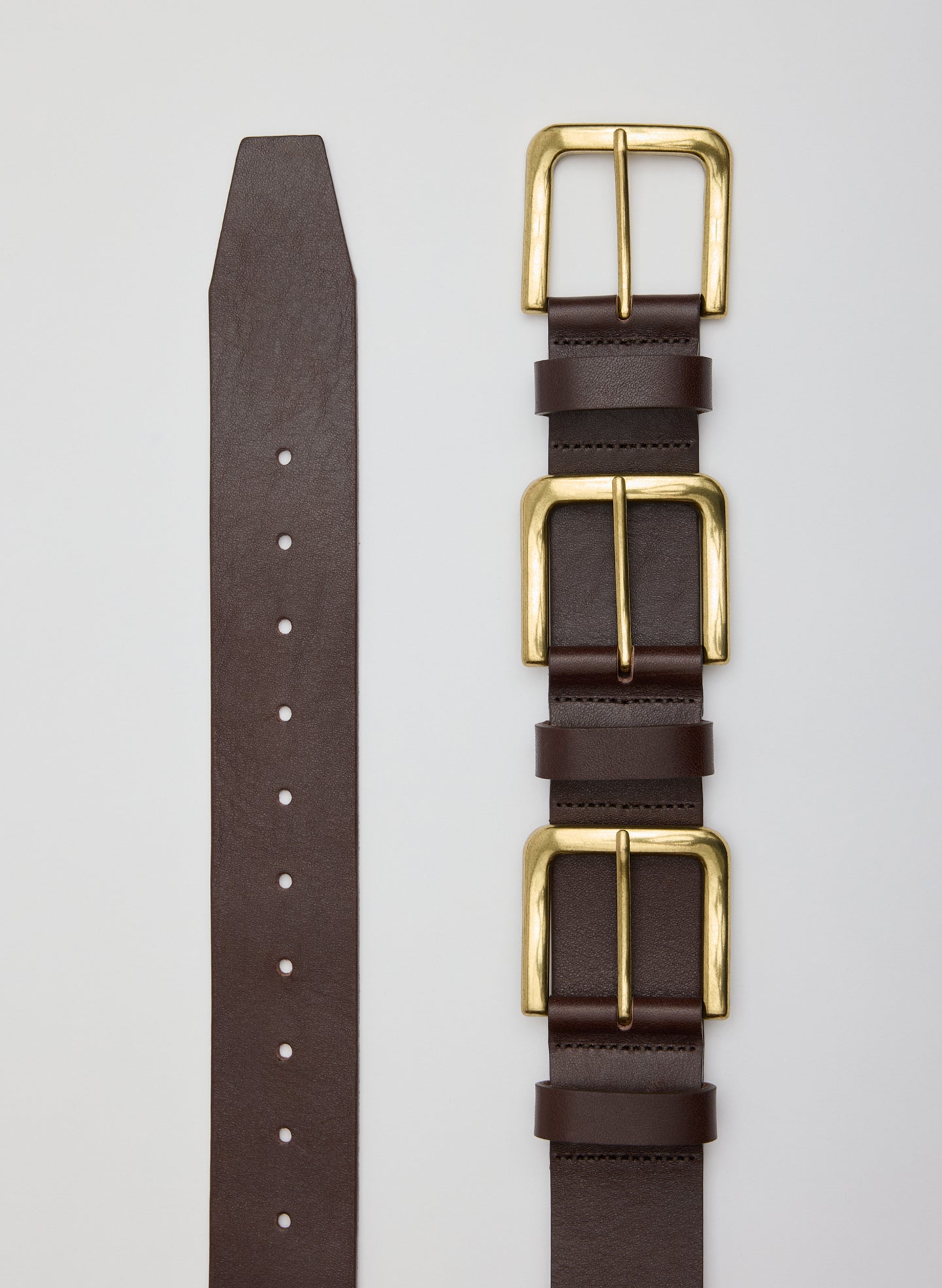 Triple Buckle Arthur Leather Belt