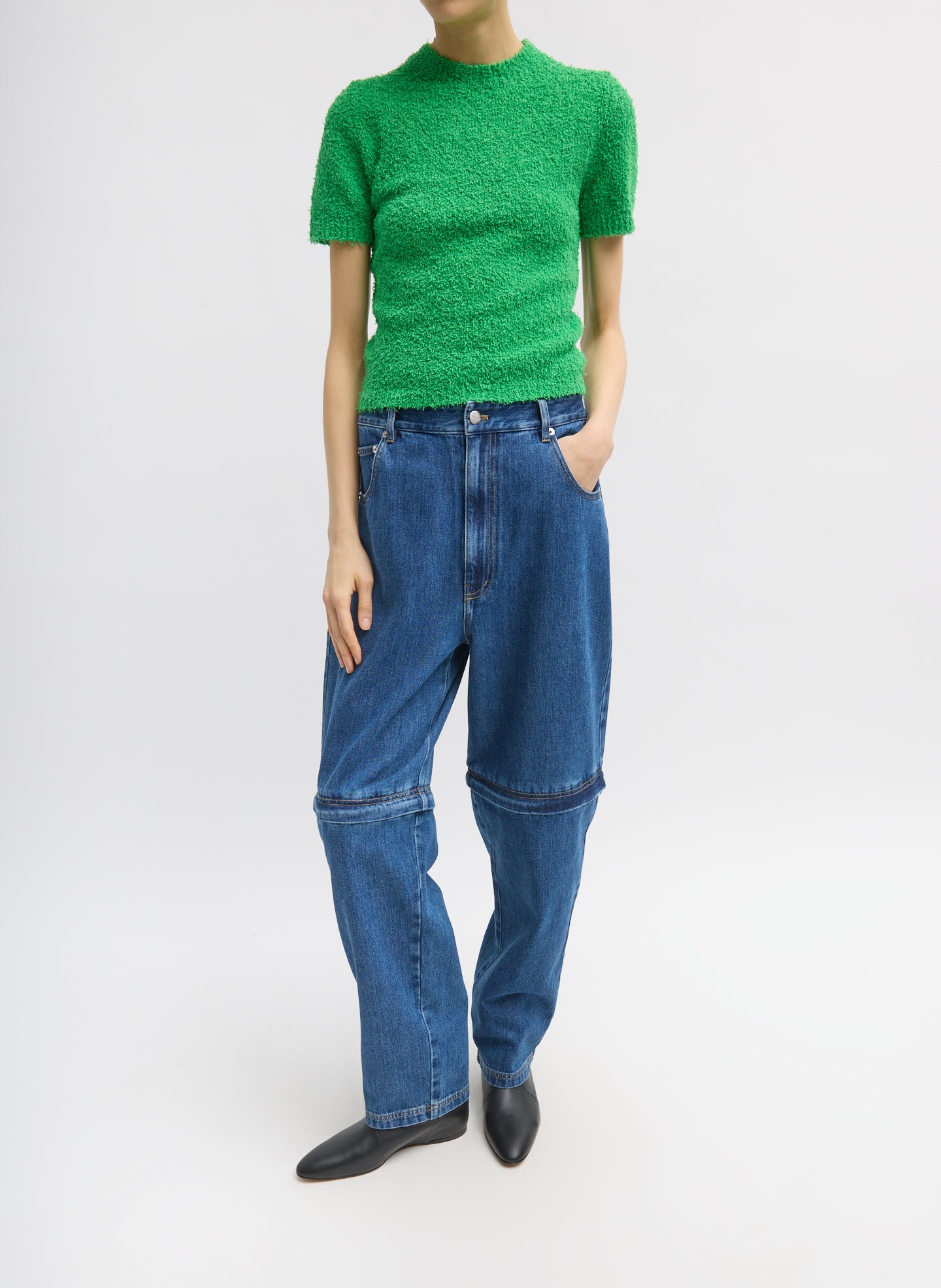 Green Serviette Baby T-Shirt - full look, front view on model