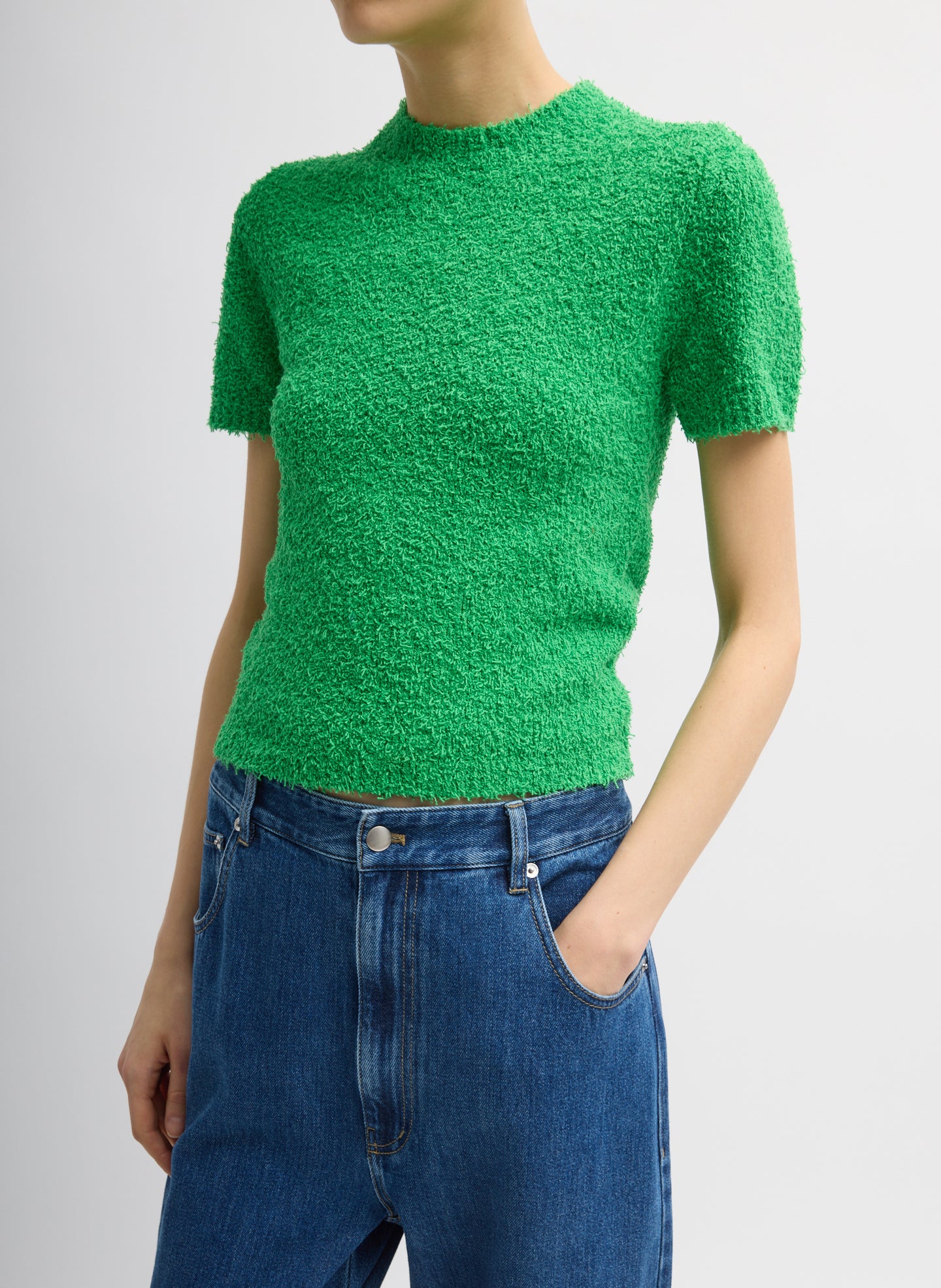 Green Serviette Baby T-Shirt - front view on model