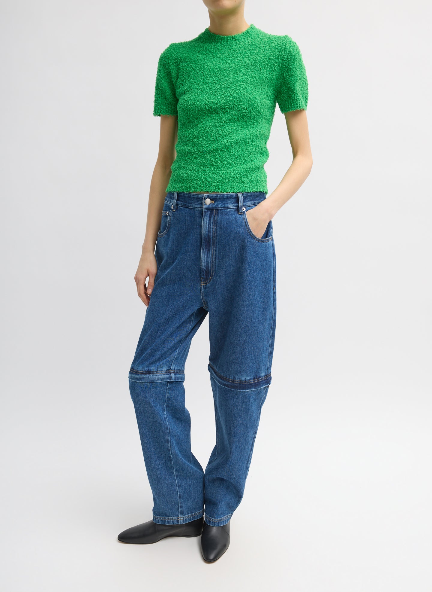 Green Serviette Baby T-Shirt - full look, front view on model