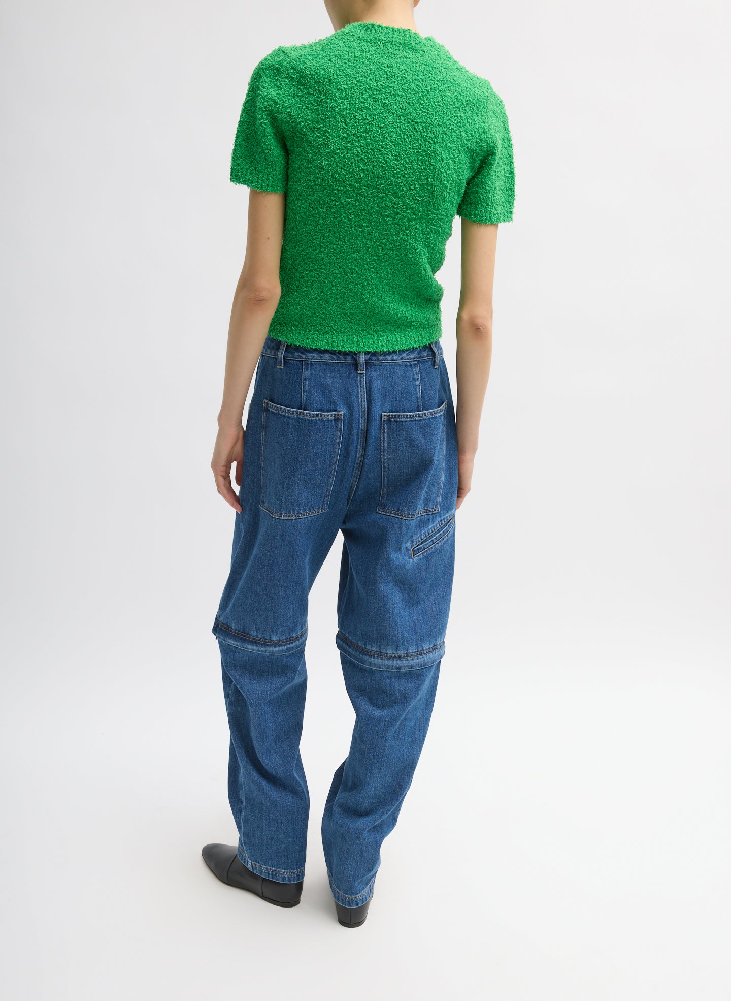 Green Serviette Baby T-Shirt - full look, back view on model