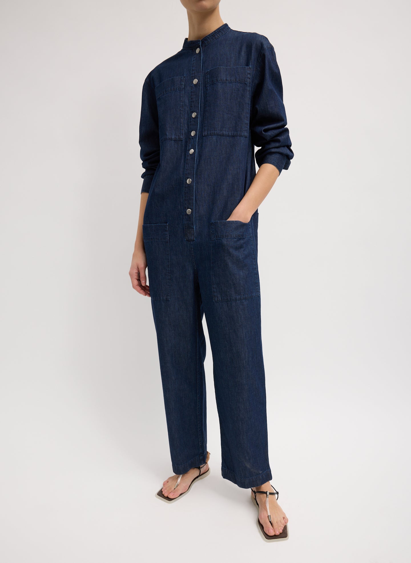 Summer Denim Jumpsuit – Tibi Official - Main Image