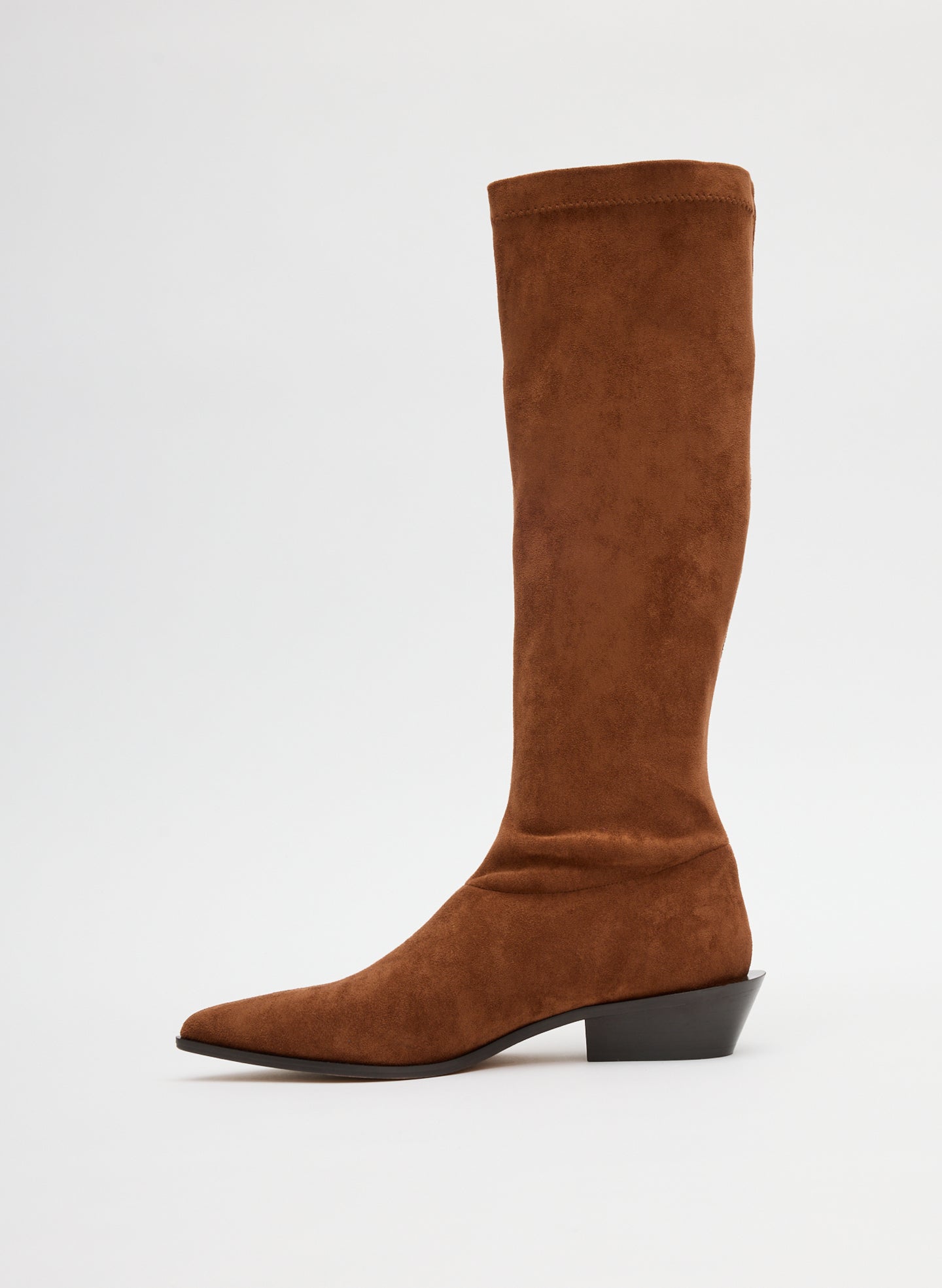 Brown Suede Bronson - knee high boot, side view