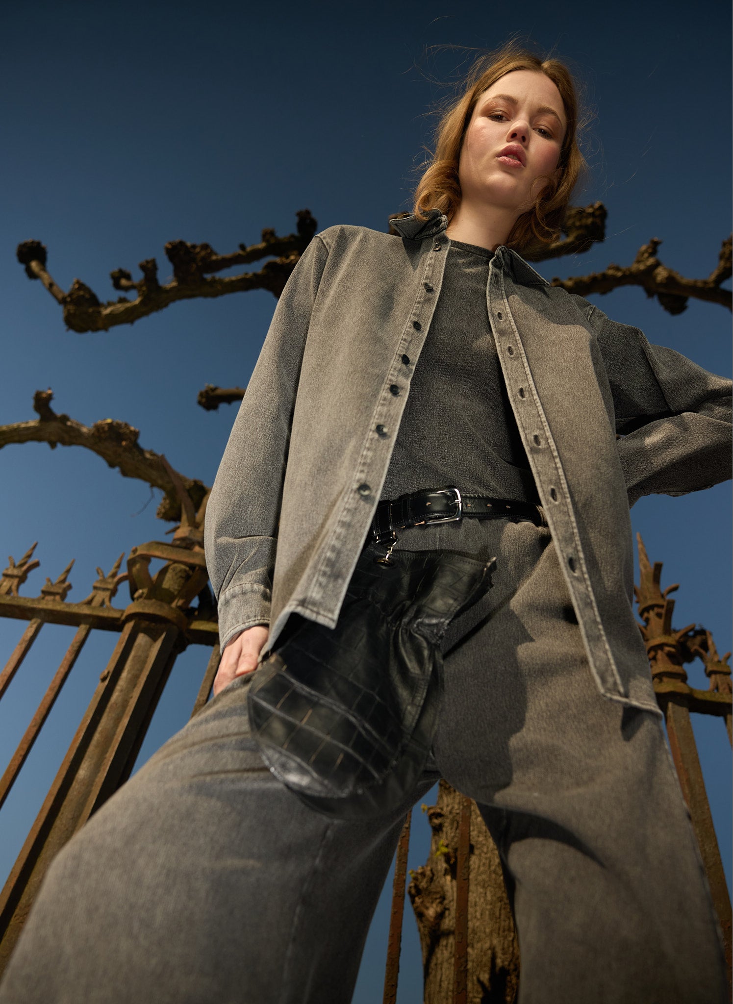 Black Stretch Denim - editorial campaign, on model