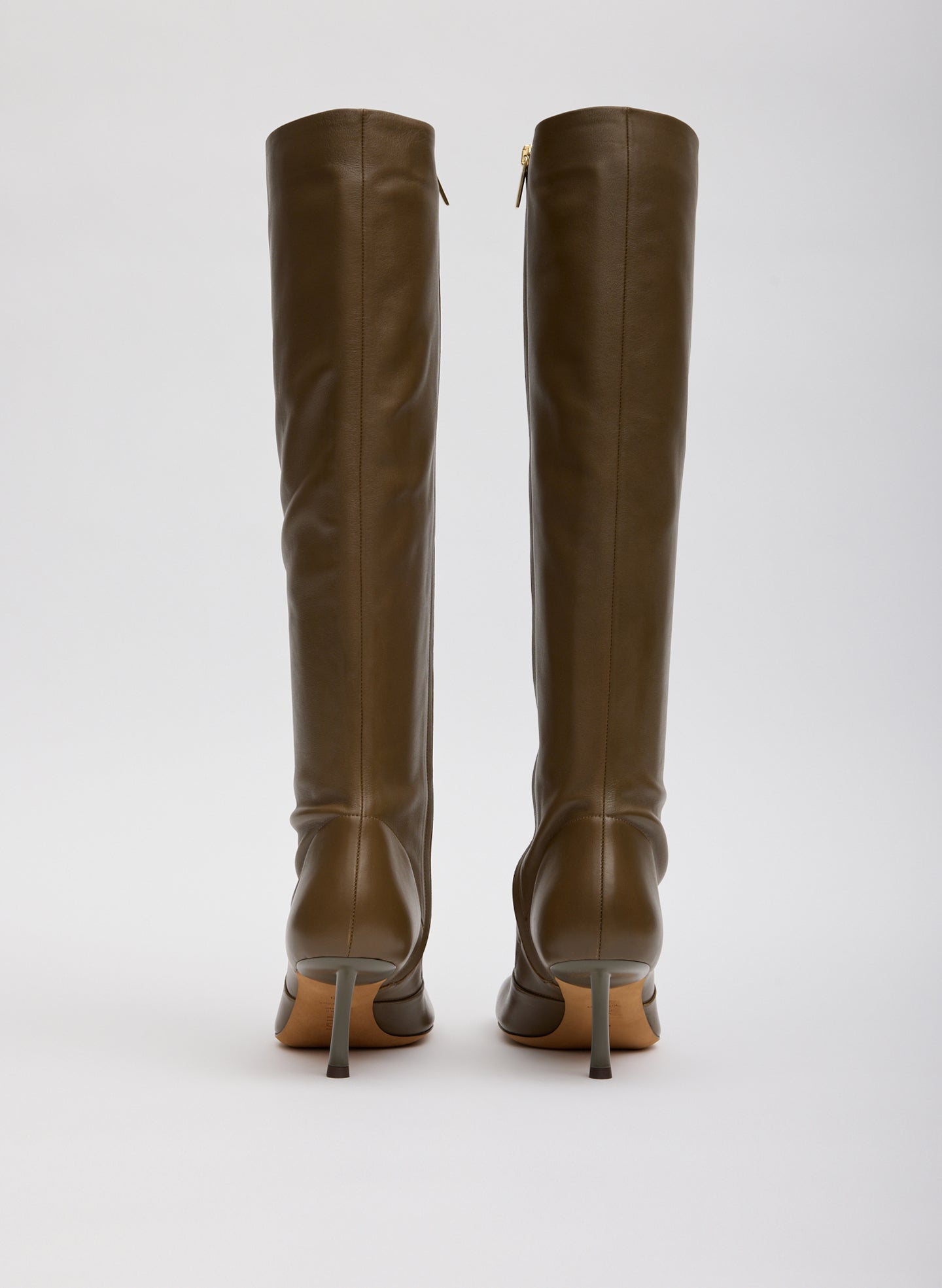 Brannon Leather Heeled Boot - tall boot - back view
