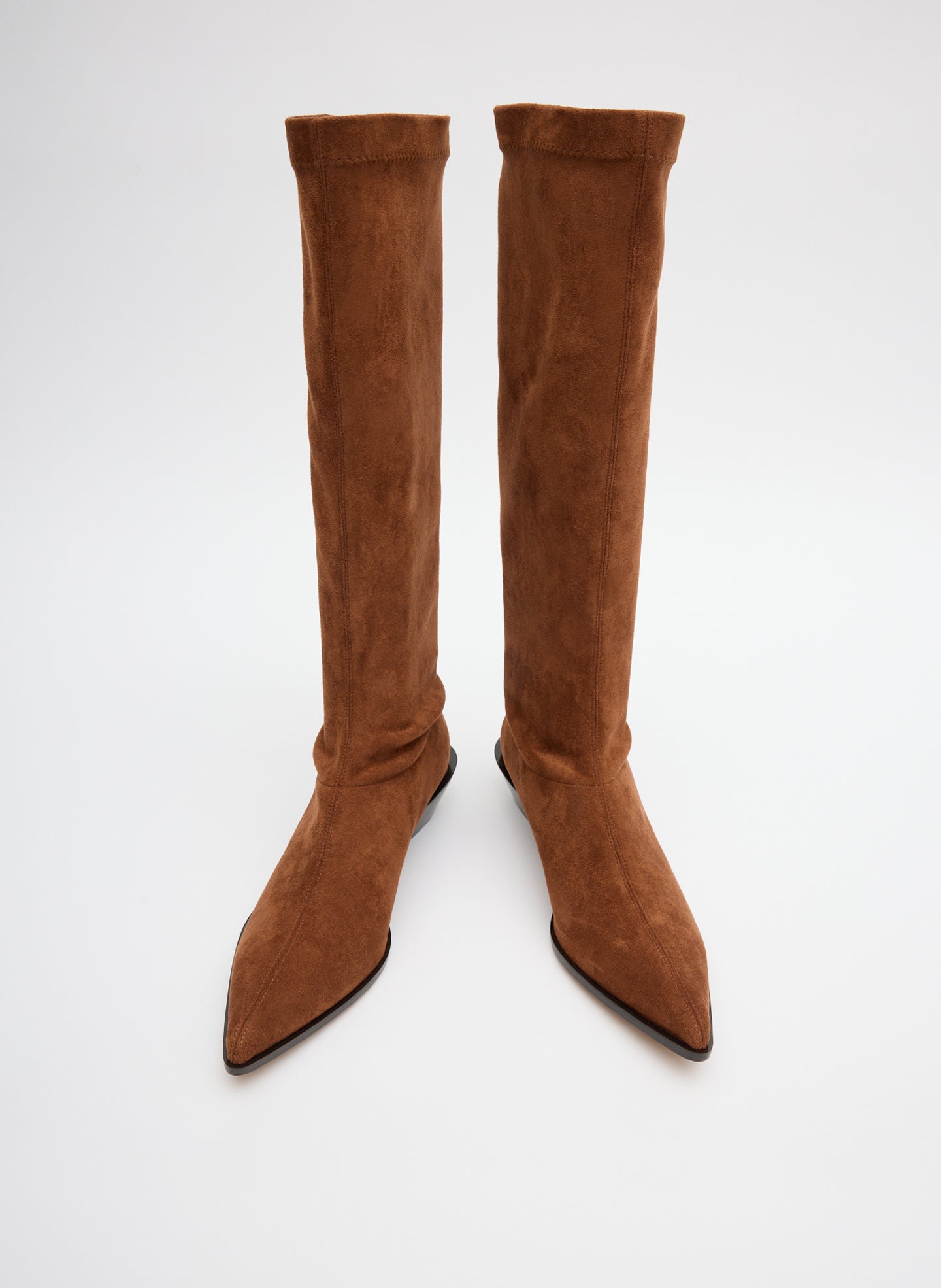 Brown Suede Bronson - knee high boot, front view