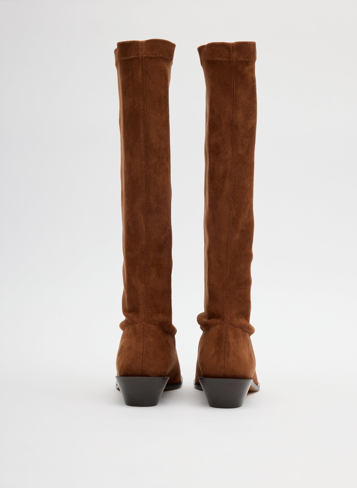Brown Suede Bronson - knee high boot, back view