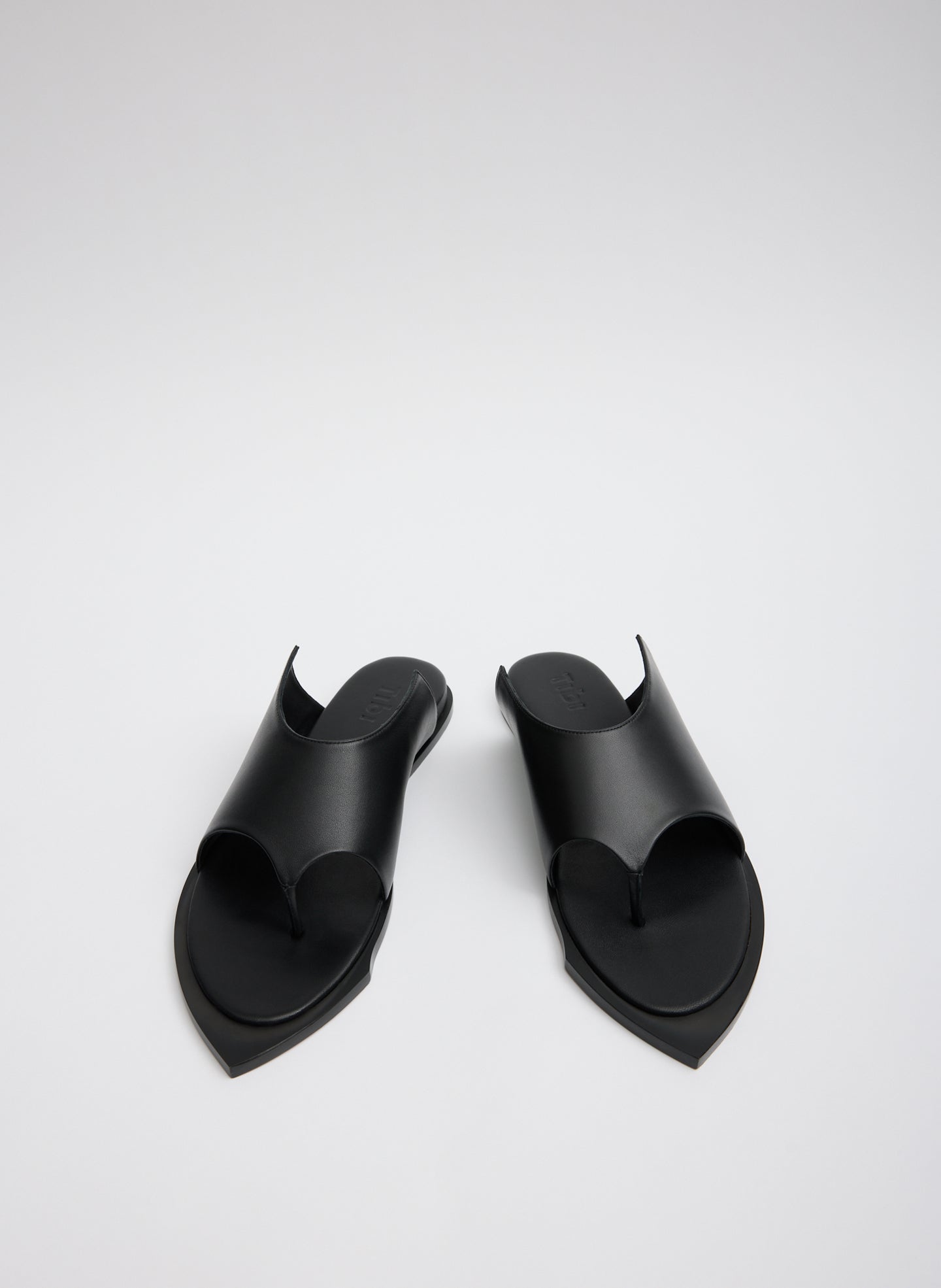 Black Leather Gerard Sandal - front view