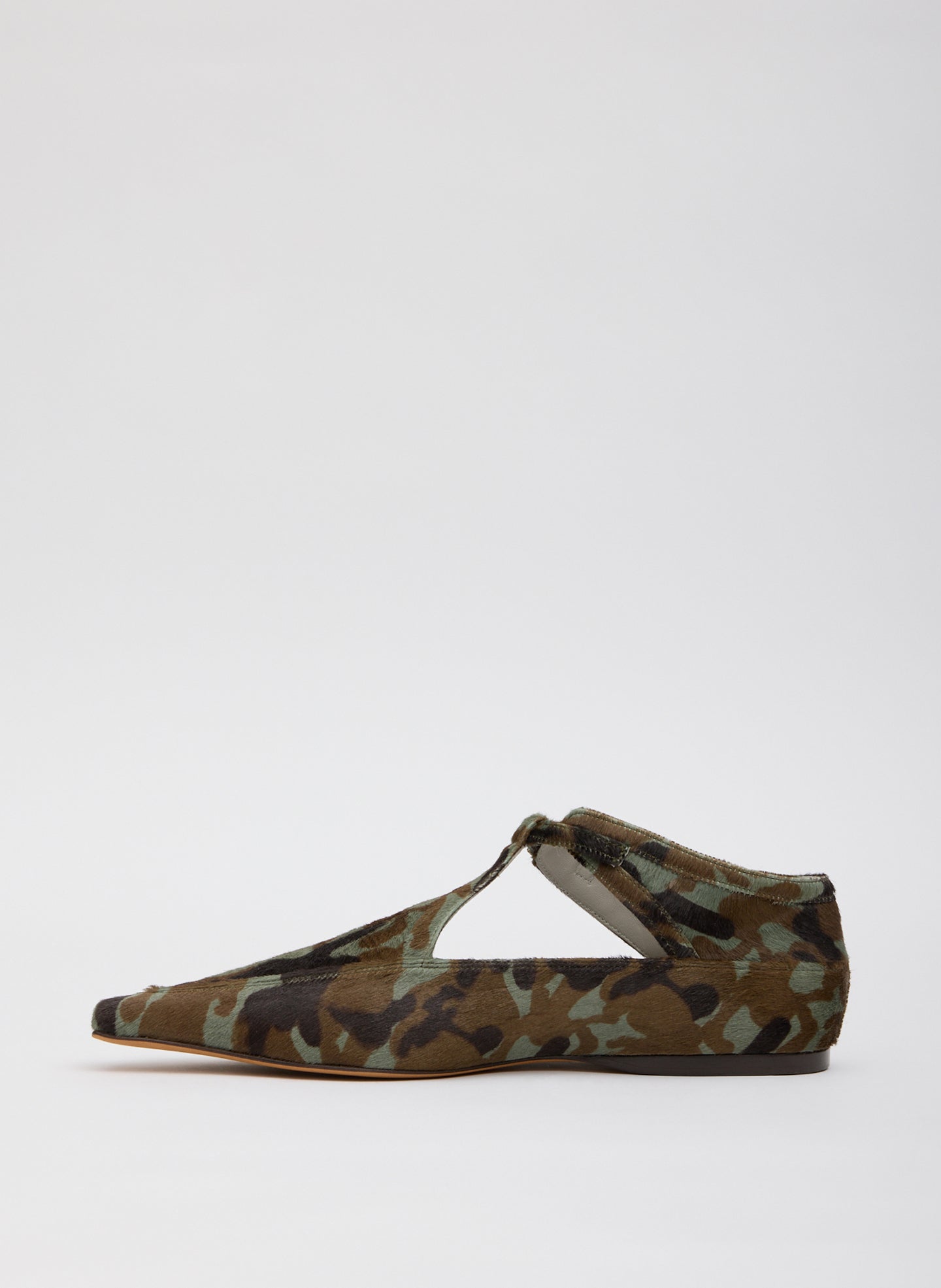 Green Camouflage Print Somerset Flat - pointed toe flat, side view