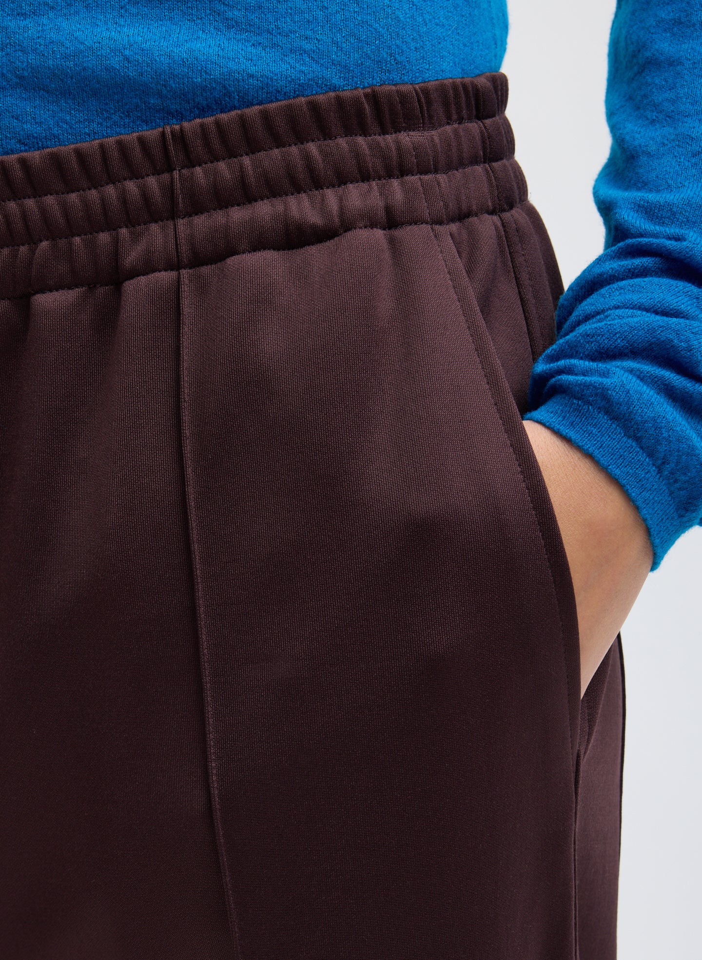 Brown Active Knit Scottie Jogger - closeup of pocket detail