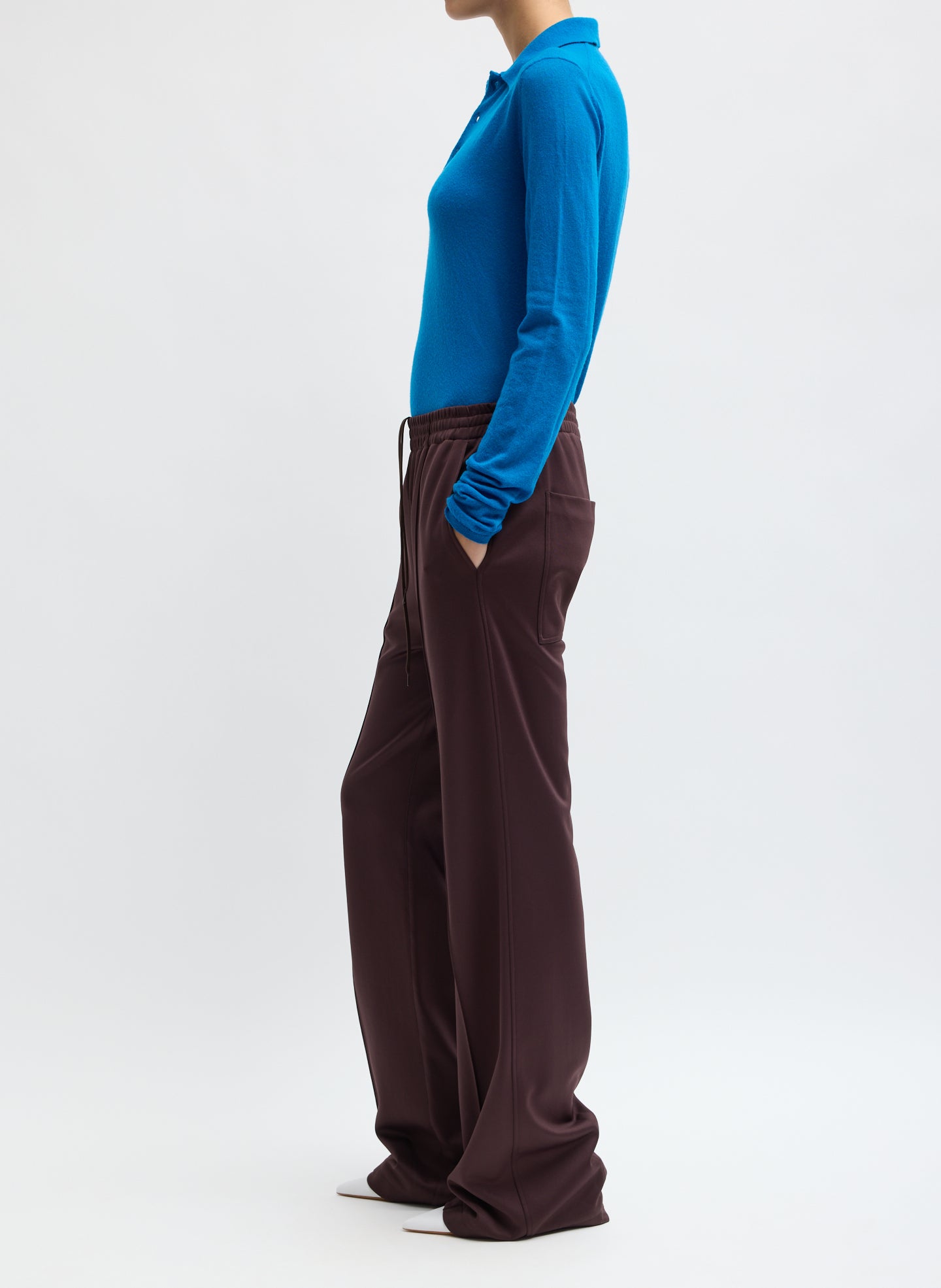 Brown Active Knit Scottie Jogger - side view on model