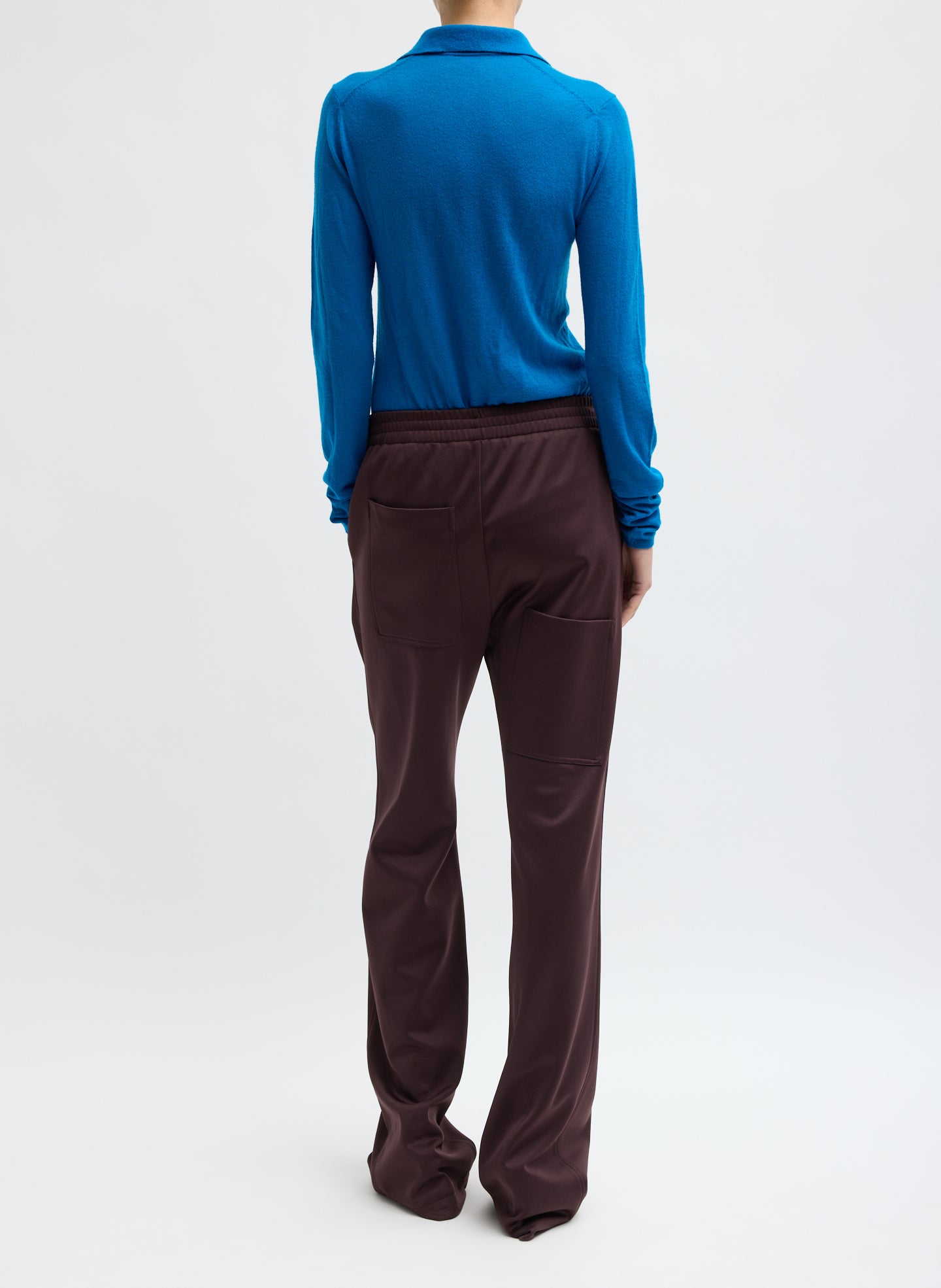 Brown Active Knit Scottie Jogger - back view on model