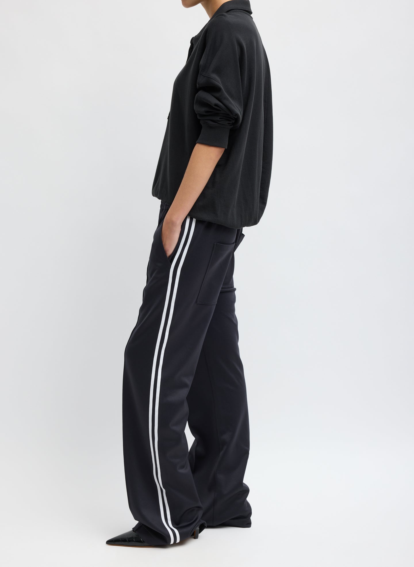Active Knit Scottie Striped Jogger - side view on model