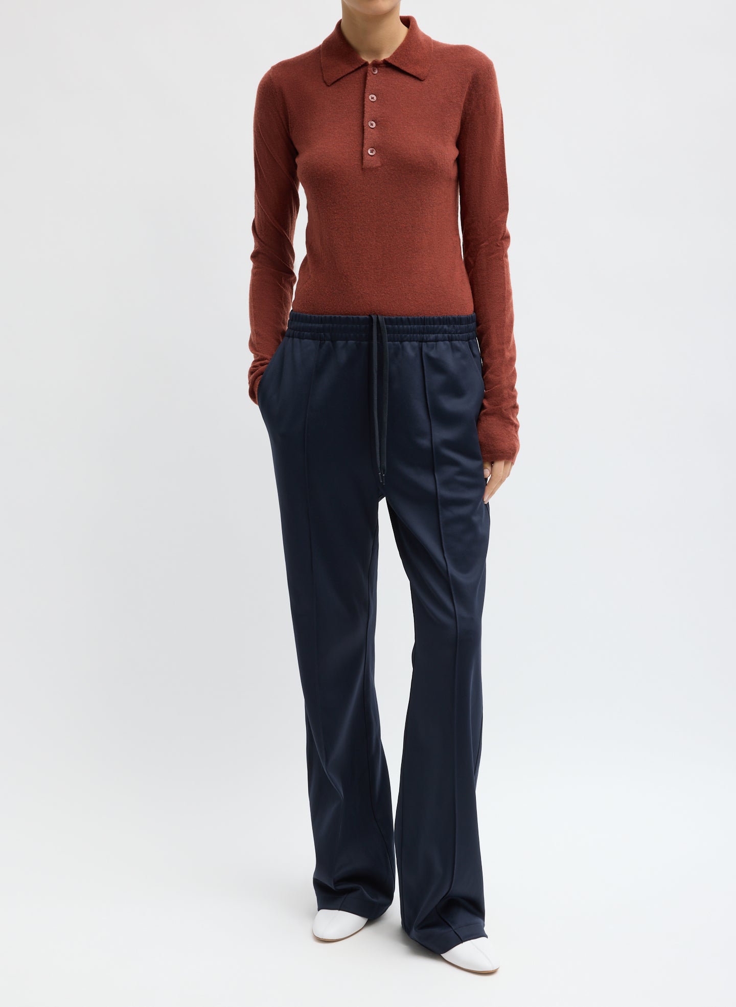 Active Knit Scottie Jogger - Navy Active Knit Scottie Jogger - pull on jogger, front view on model