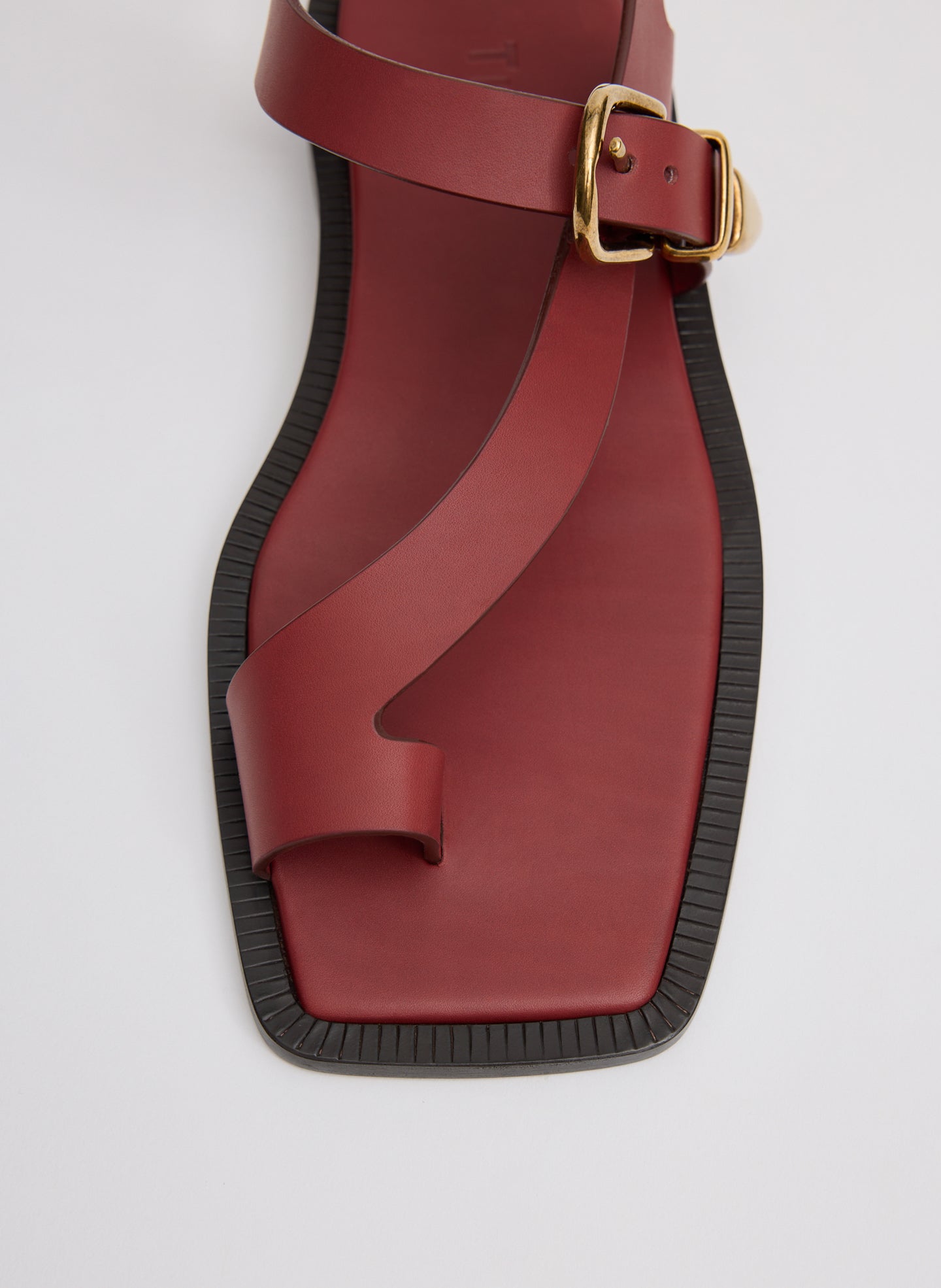 Red Karel Sandal - closeup of toe loop
