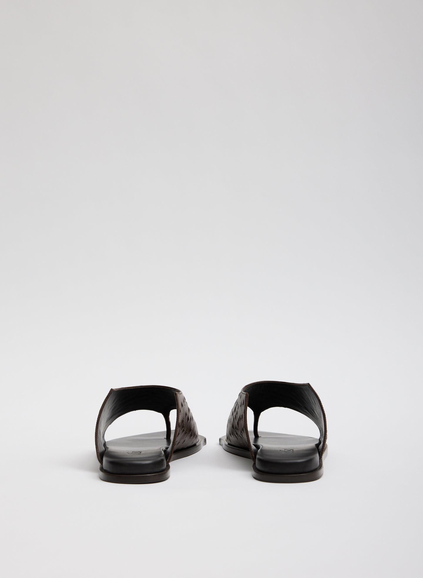 Brown Ostrich Print Leather Gerard Sandal - back view