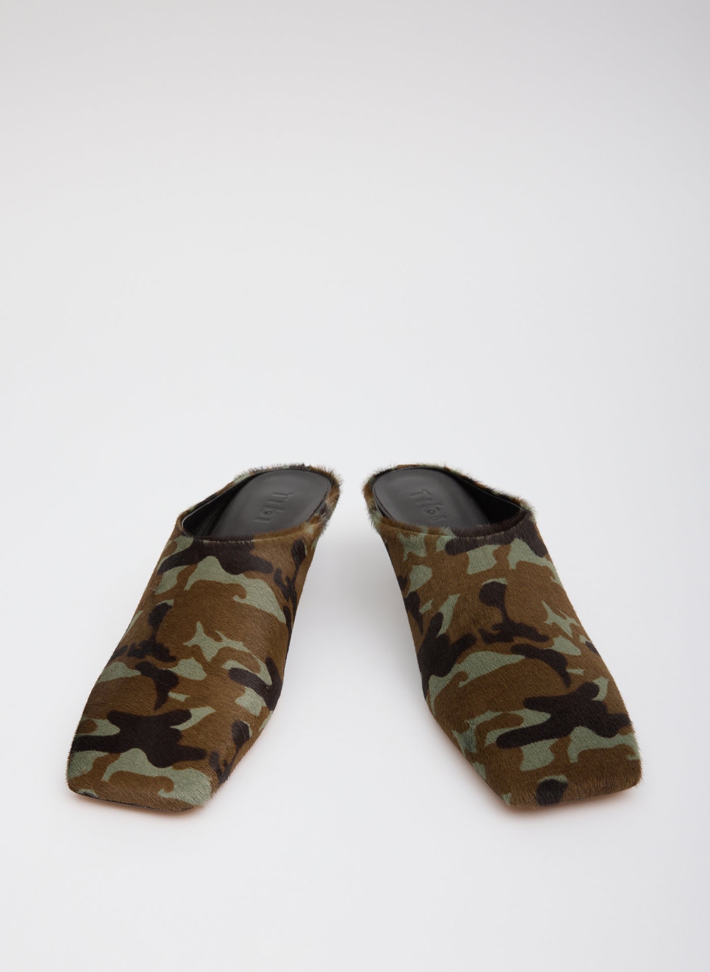 Camouflage Print Calf Hair Gwinnett Mule - front view