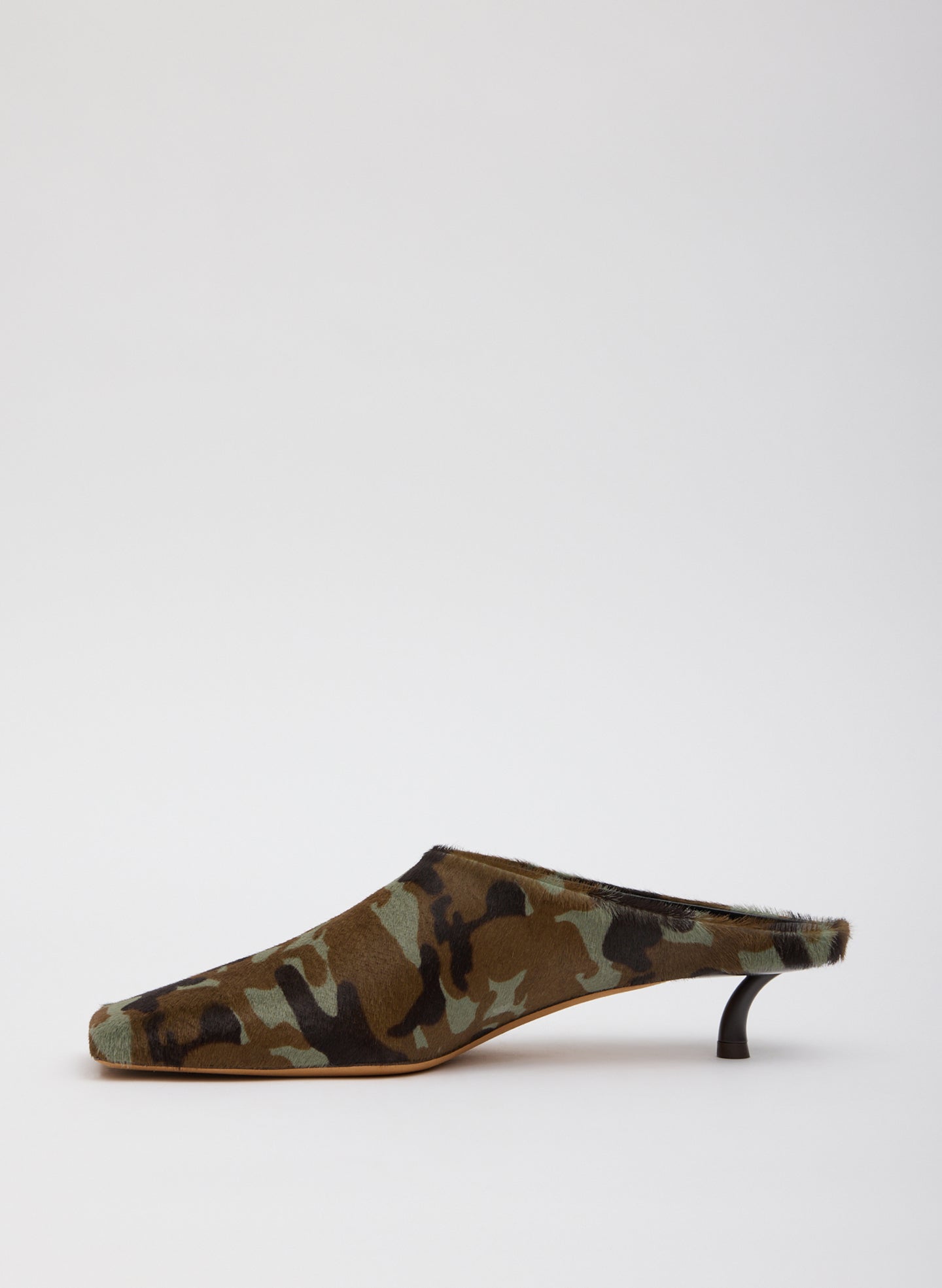 Camouflage Print Calf Hair Gwinnett Mule - side view
