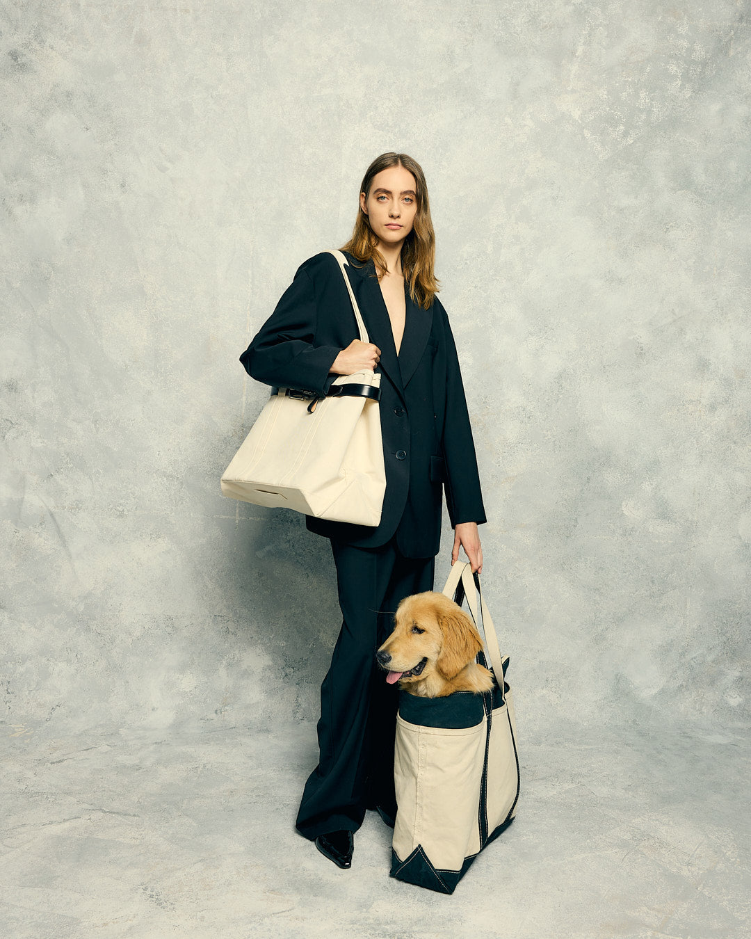 Black Tropical Wool Stella Pant - editorial campaign on model