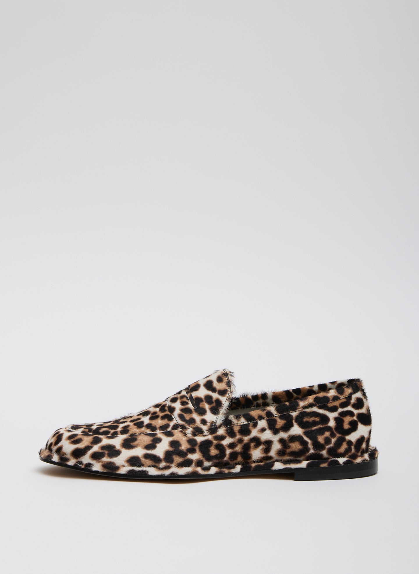 Leopard Print Herbert Loafer - calf hair, side view