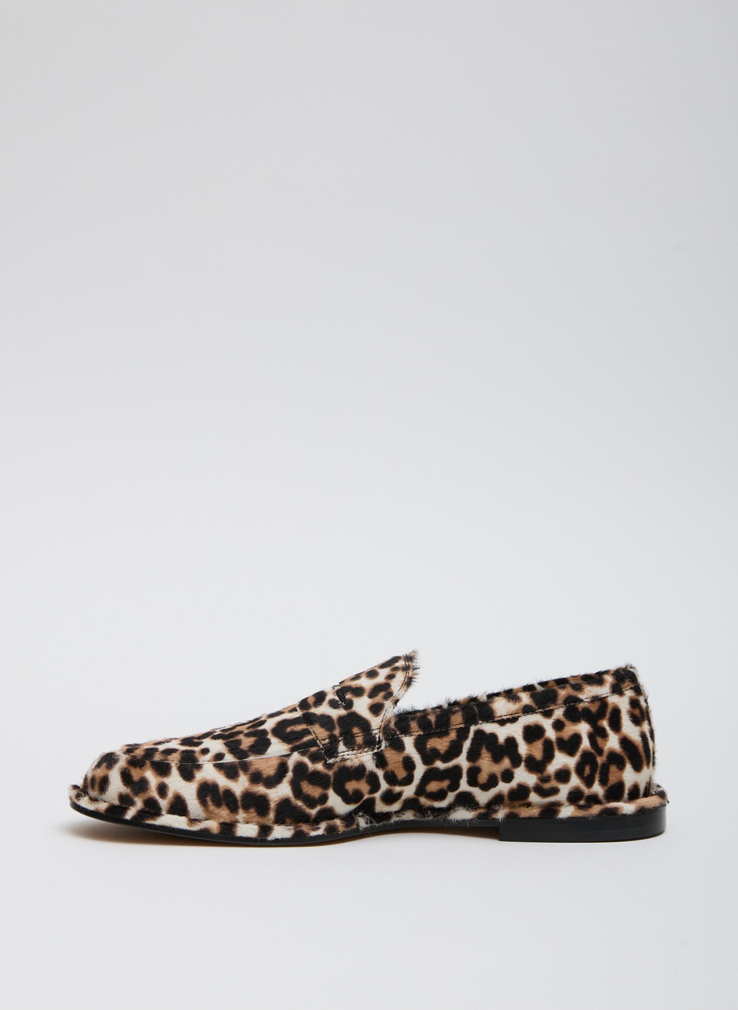 Leopard Print Herbert Loafer - calf hair, side view