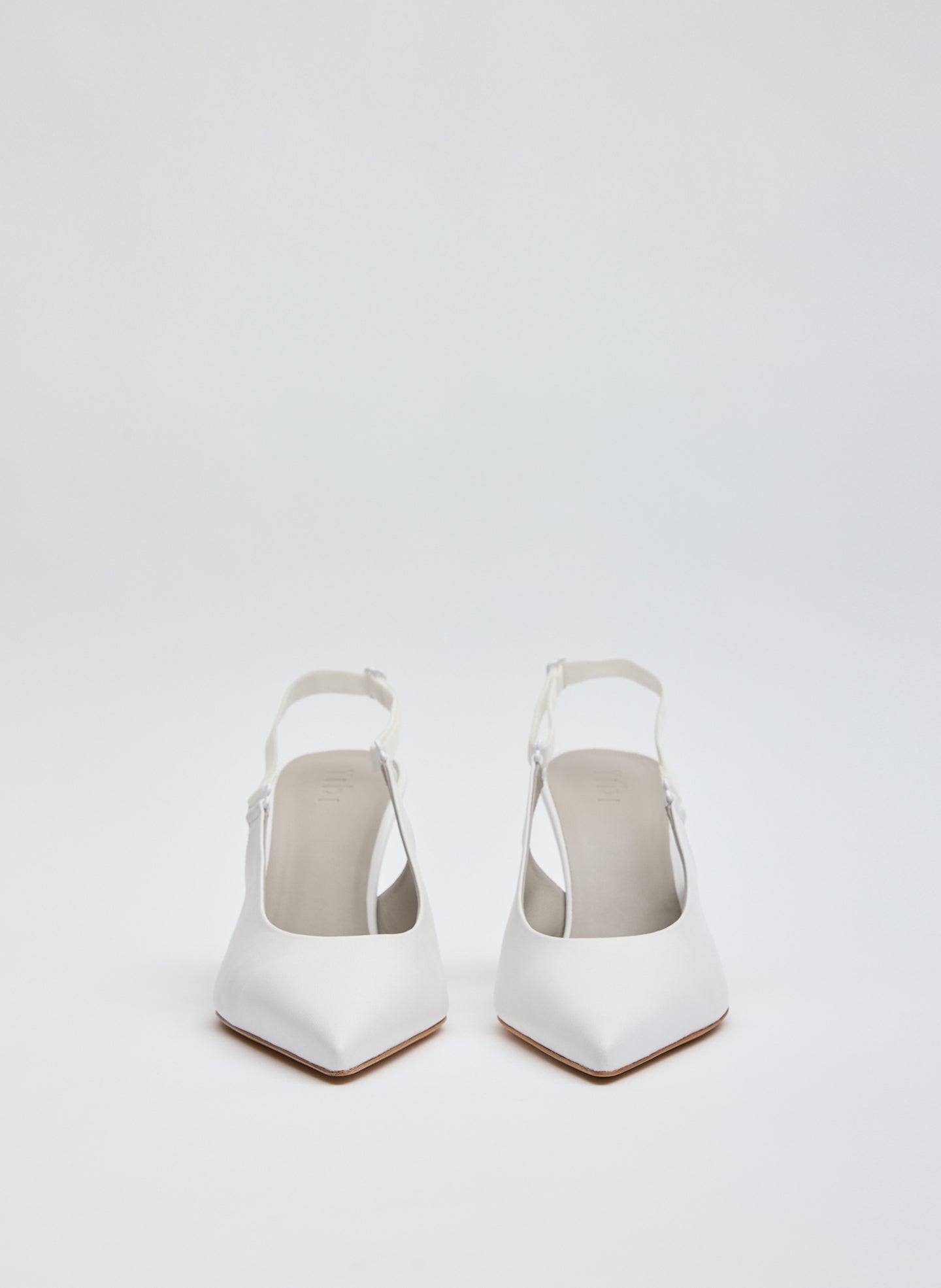 White Leather Beasley Pump - front view