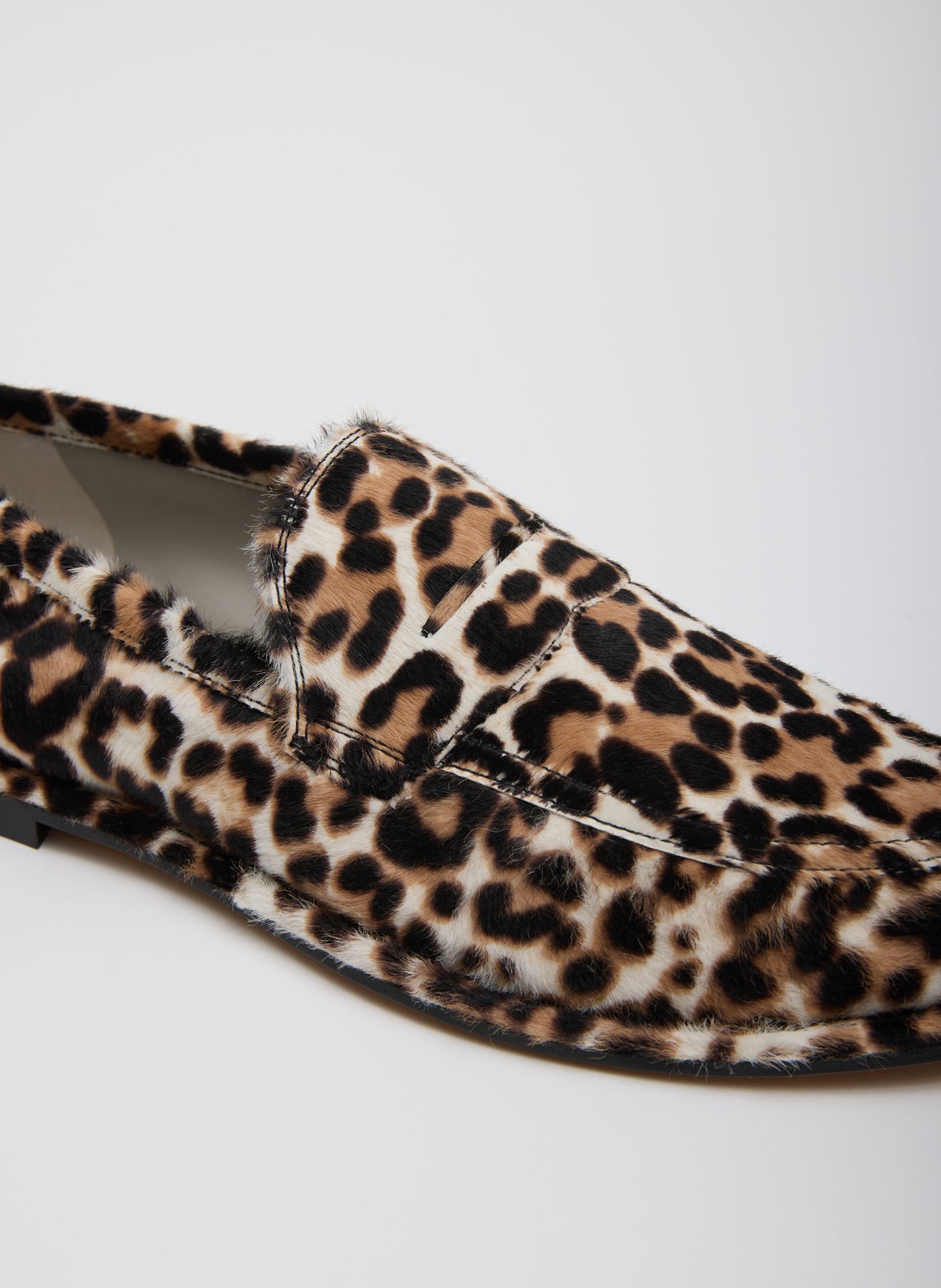 Leopard Print Herbert Loafer - closeup of leopard print calf hair