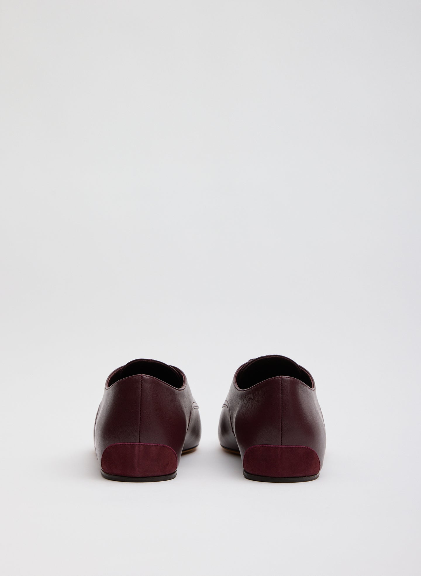 Burgundy Leather Oxford Flats - back view