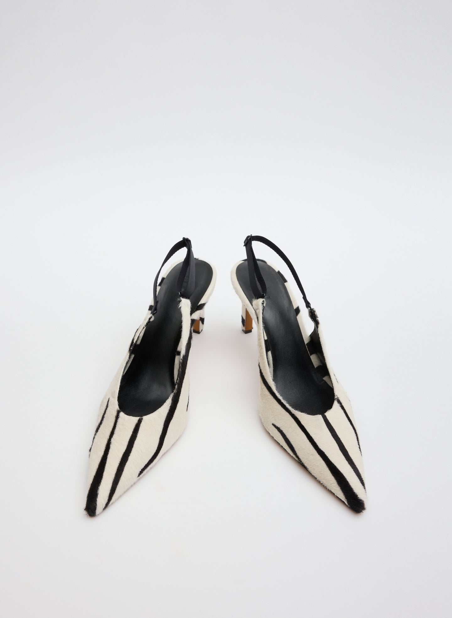Black and White Zebra Print Calf Hair Beasley Pump - front view