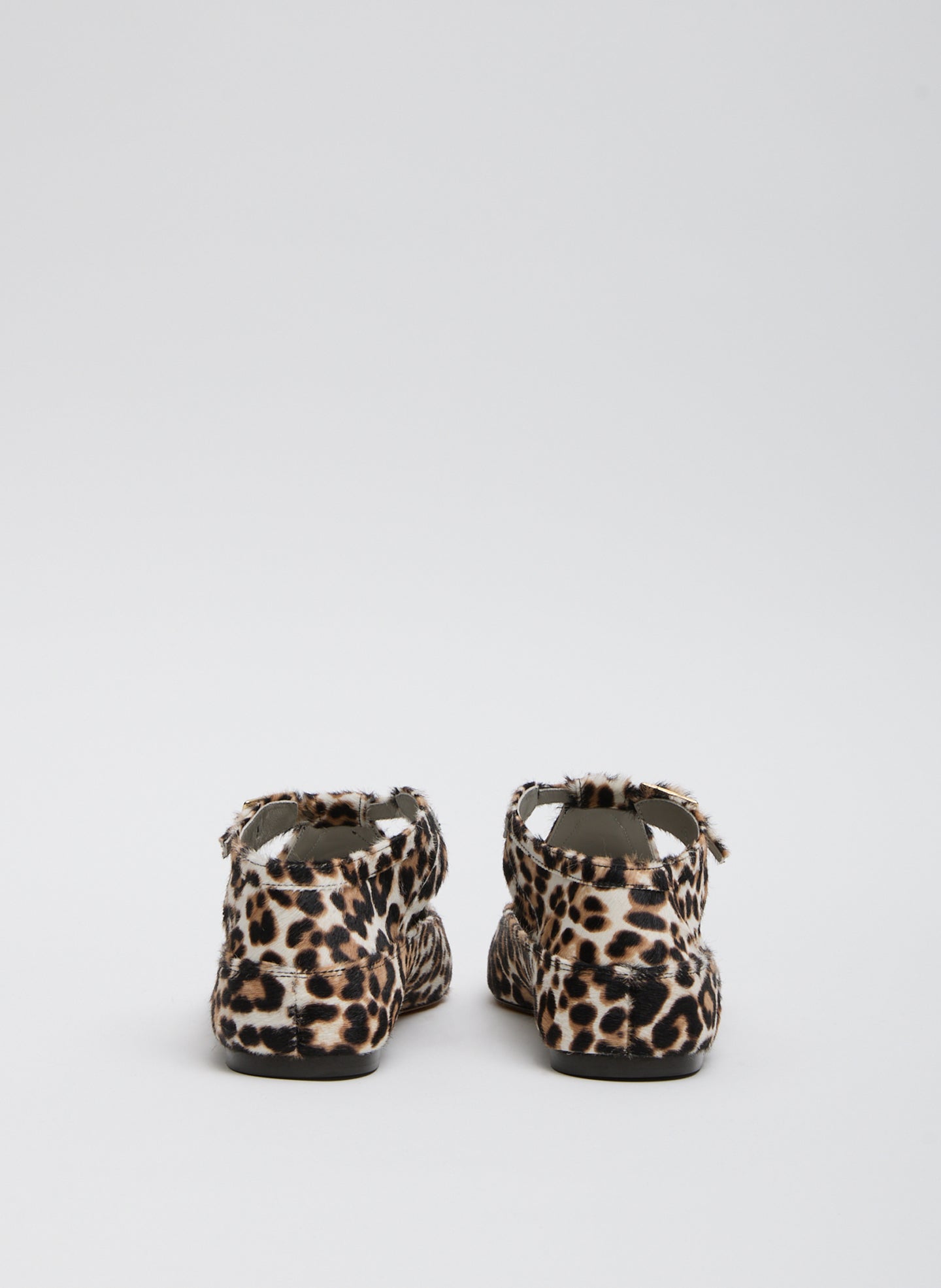Leopard Print Somerset Flat - pointed toe, calf hair, back view