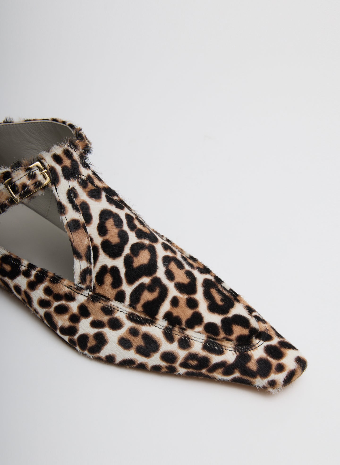 Leopard Print Somerset Flat - closeup of pointed toe