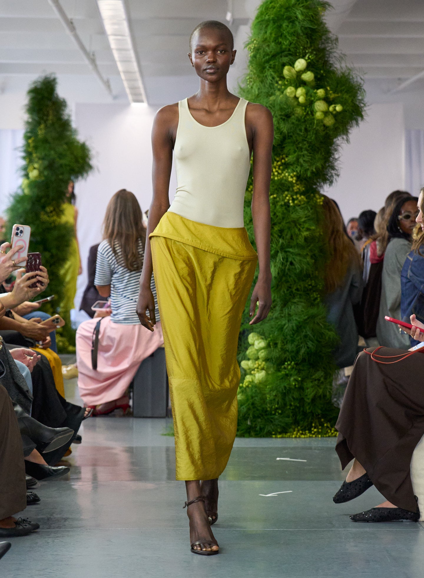 Dijon Chassis Hoop Pencil Skirt - runway shot on model