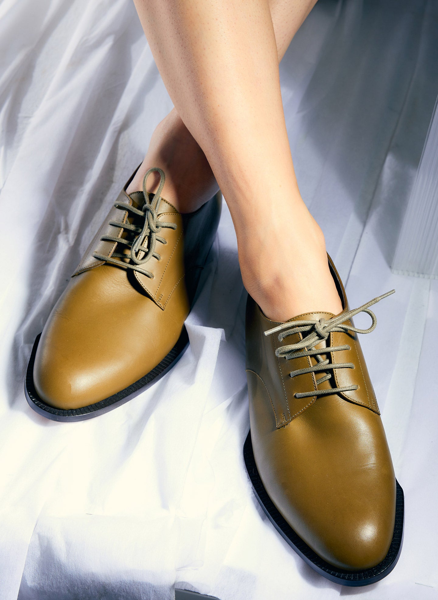 Army Green Edgar Loafer - editorial image on model