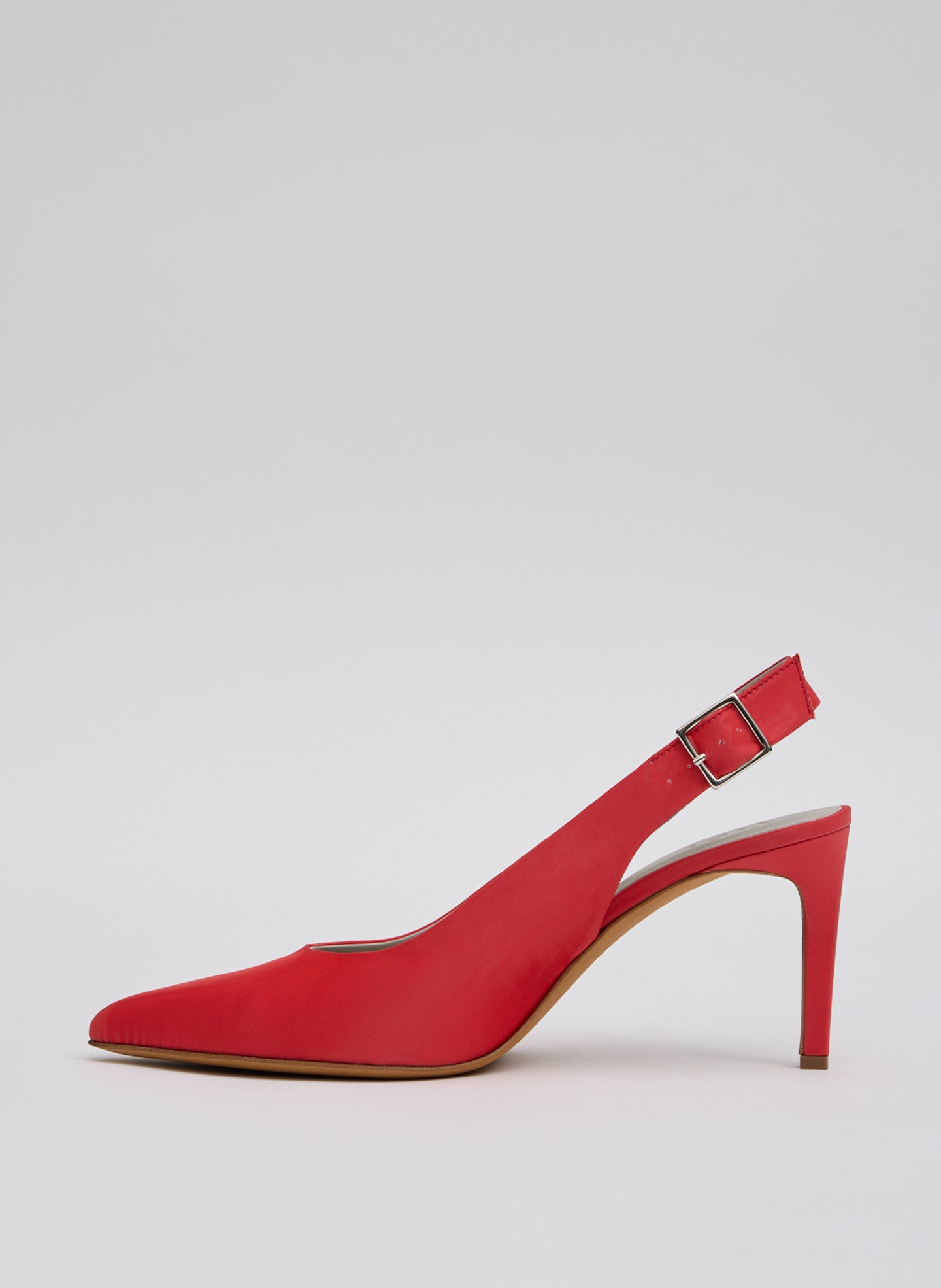 Red Silk Reyner Pump - side view