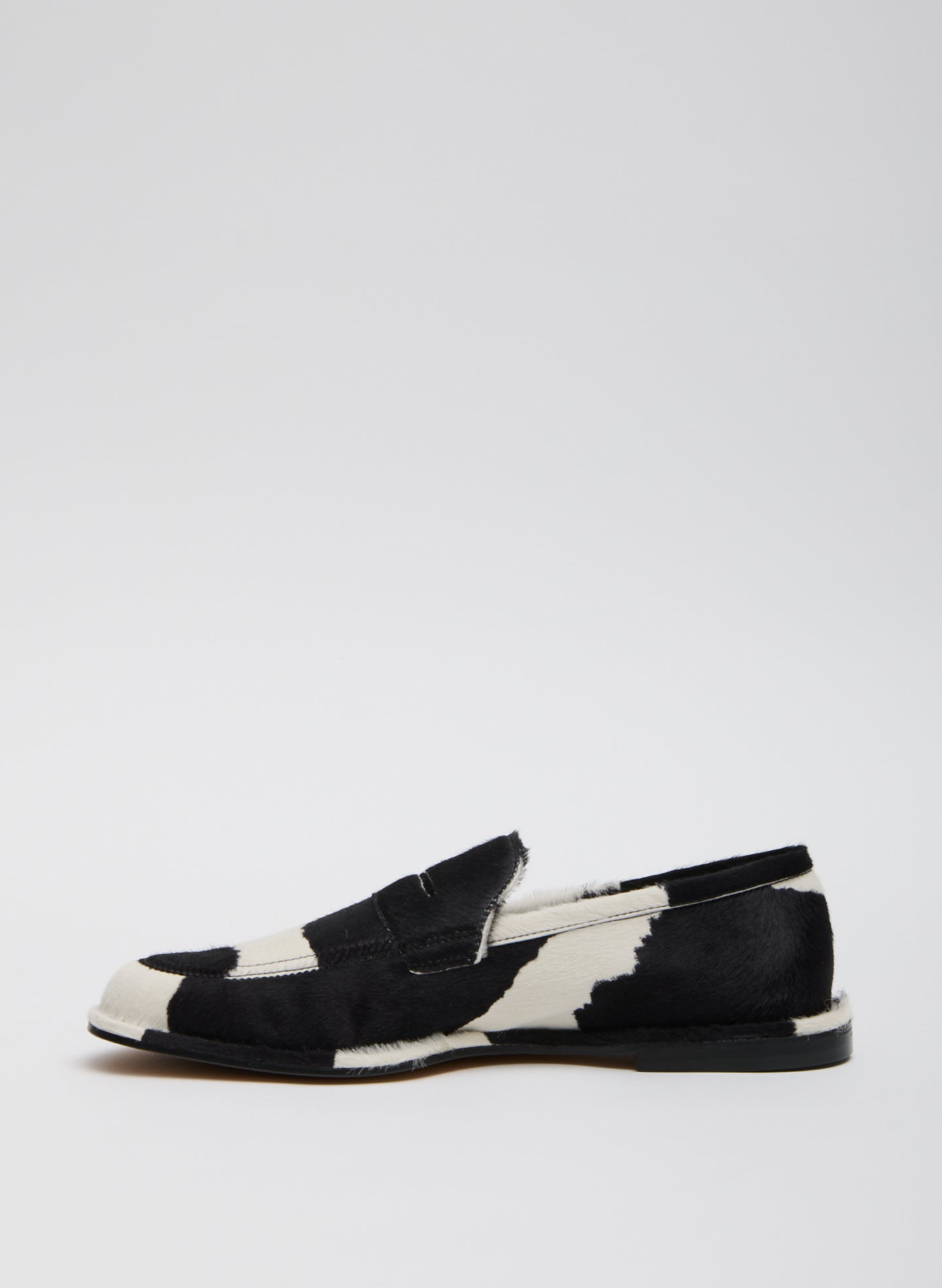 Cow Print Herbert Loafer - calf hair, side view