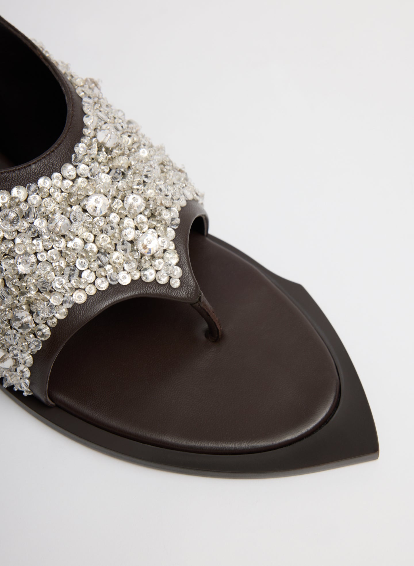 Embroidered Gerard Sandal - closeup of embroidered beading