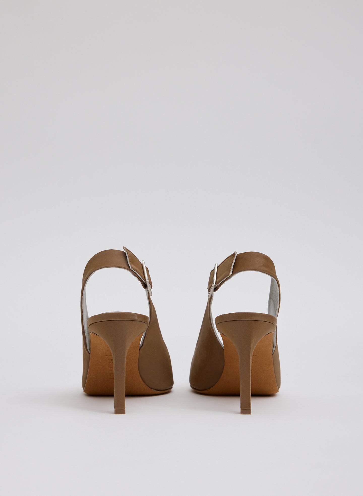 Brown Silk Reyner Pump - back view