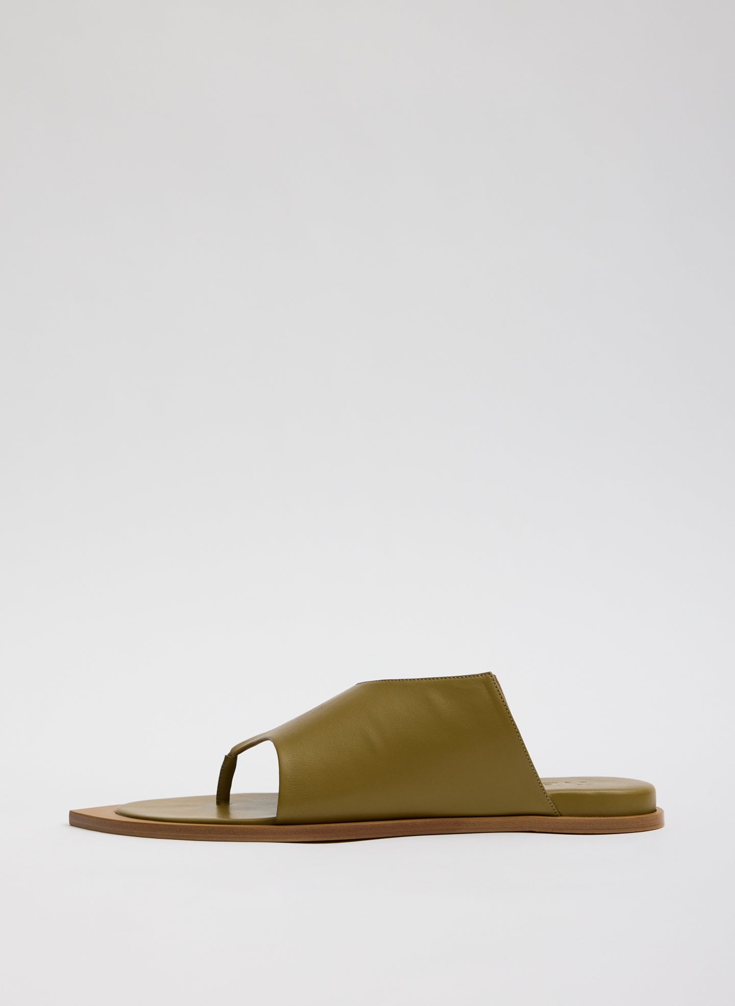 Khaki Leather Gerard Sandal - side view