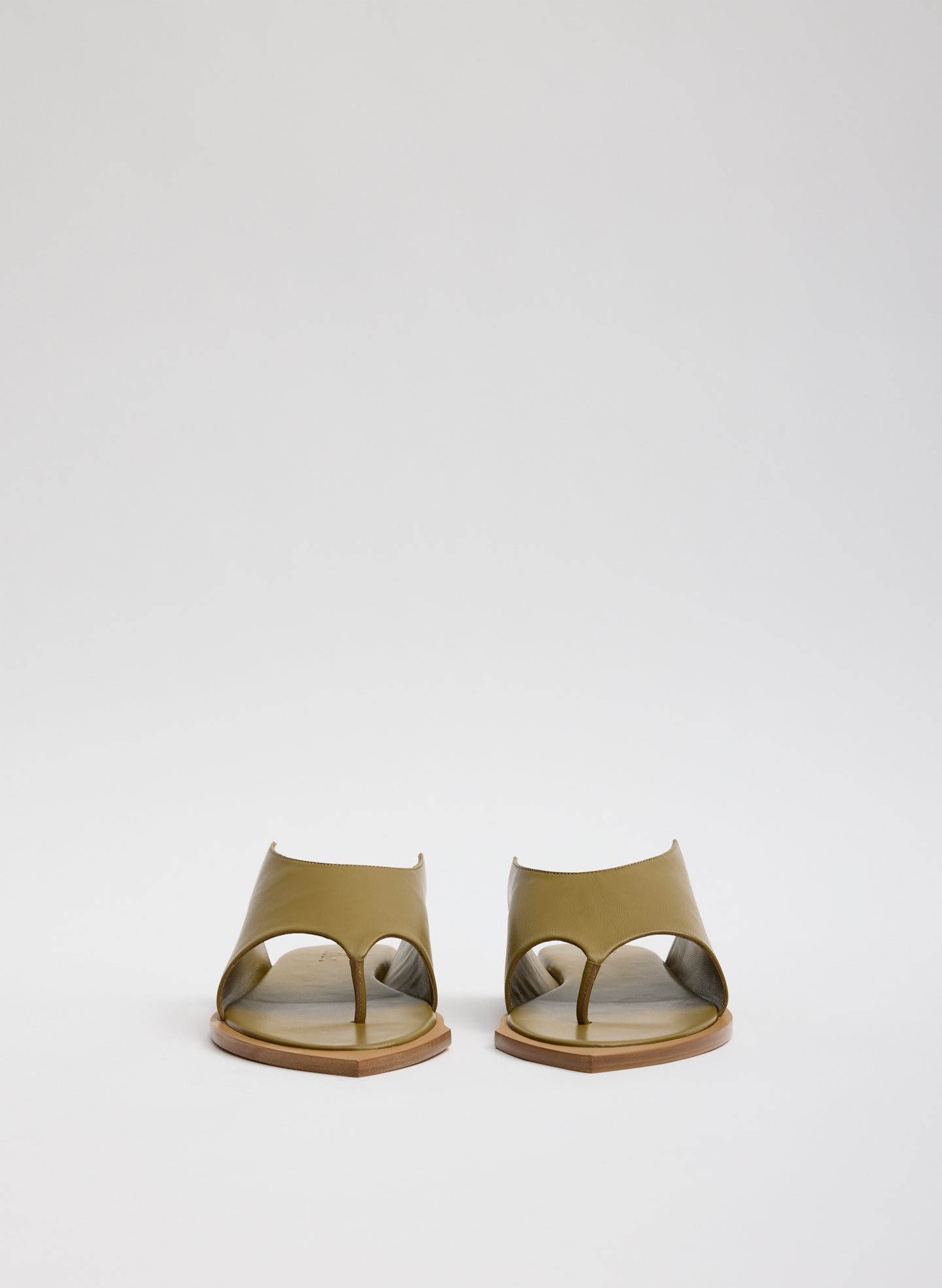 Khaki Leather Gerard Sandal - front view