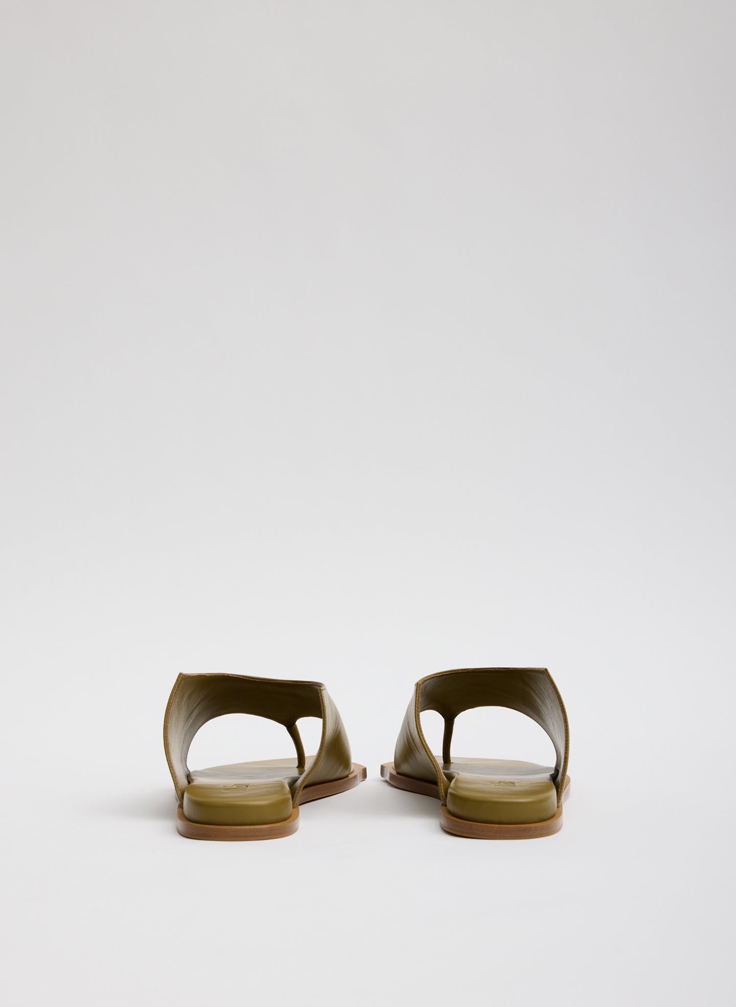 Khaki Leather Gerard Sandal - back view