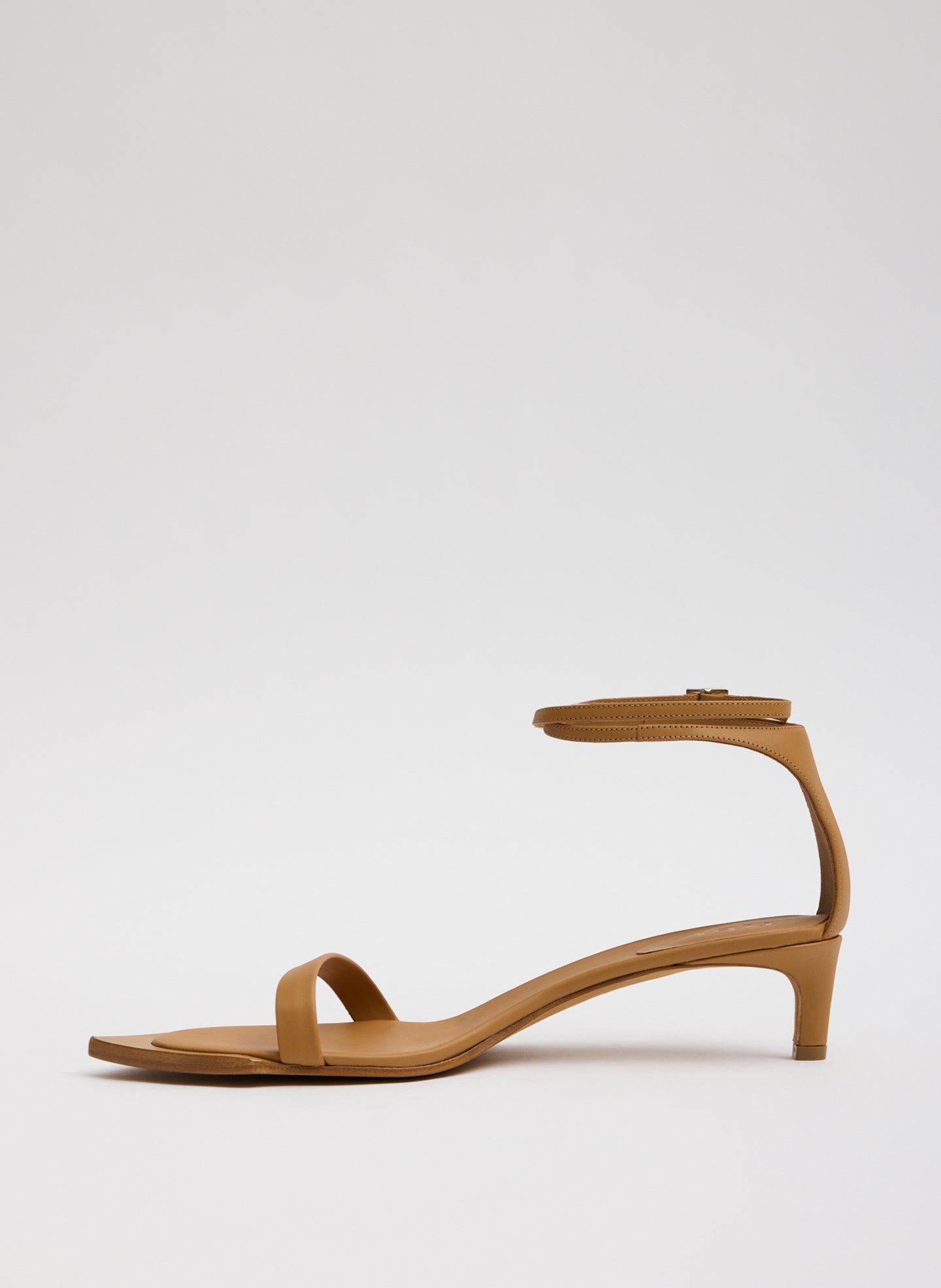Tan Leather Ulrich Heeled Sandal - side view