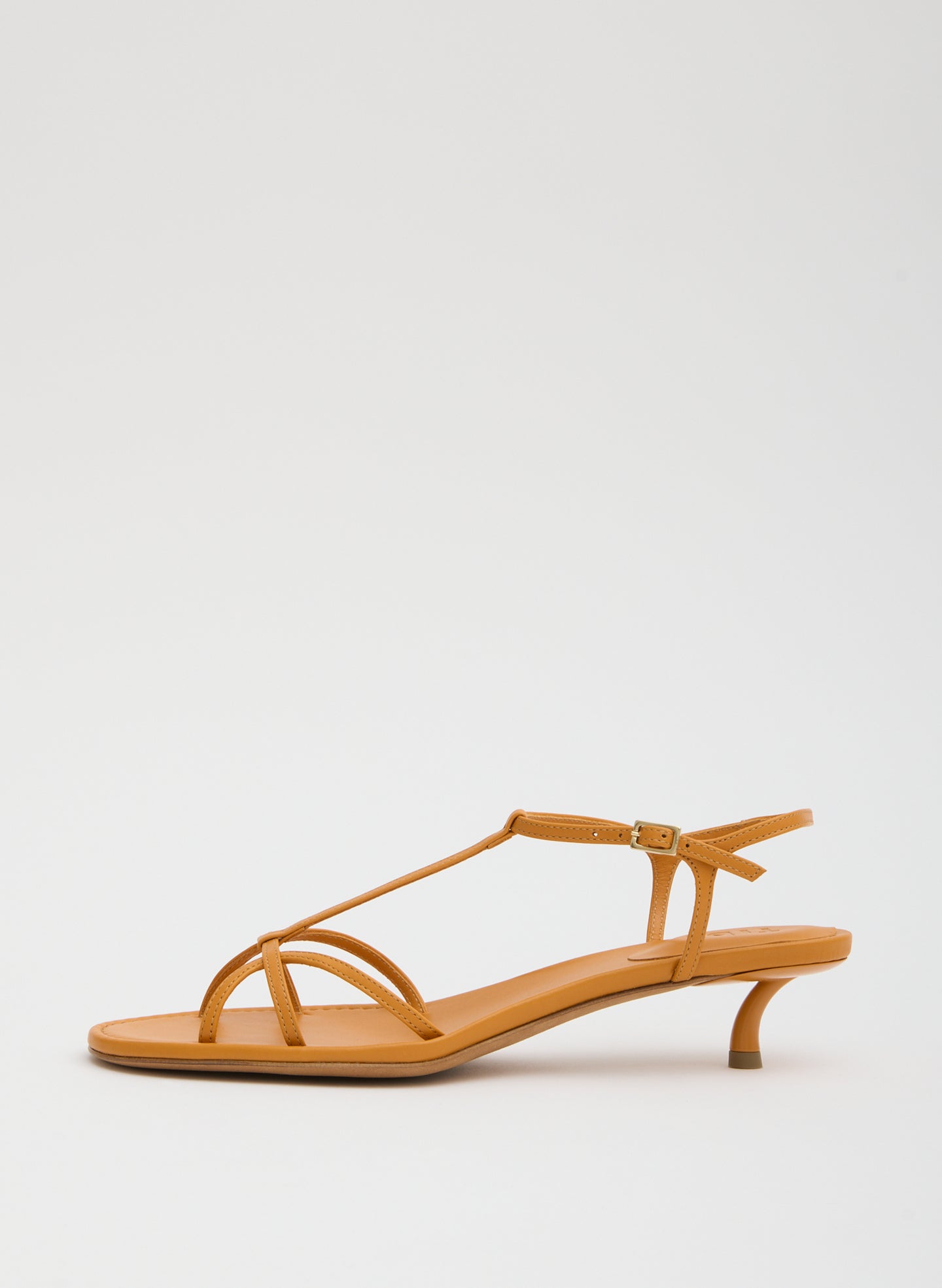 Bright Ochre Christopher Heel - heeled leather sandal, side view