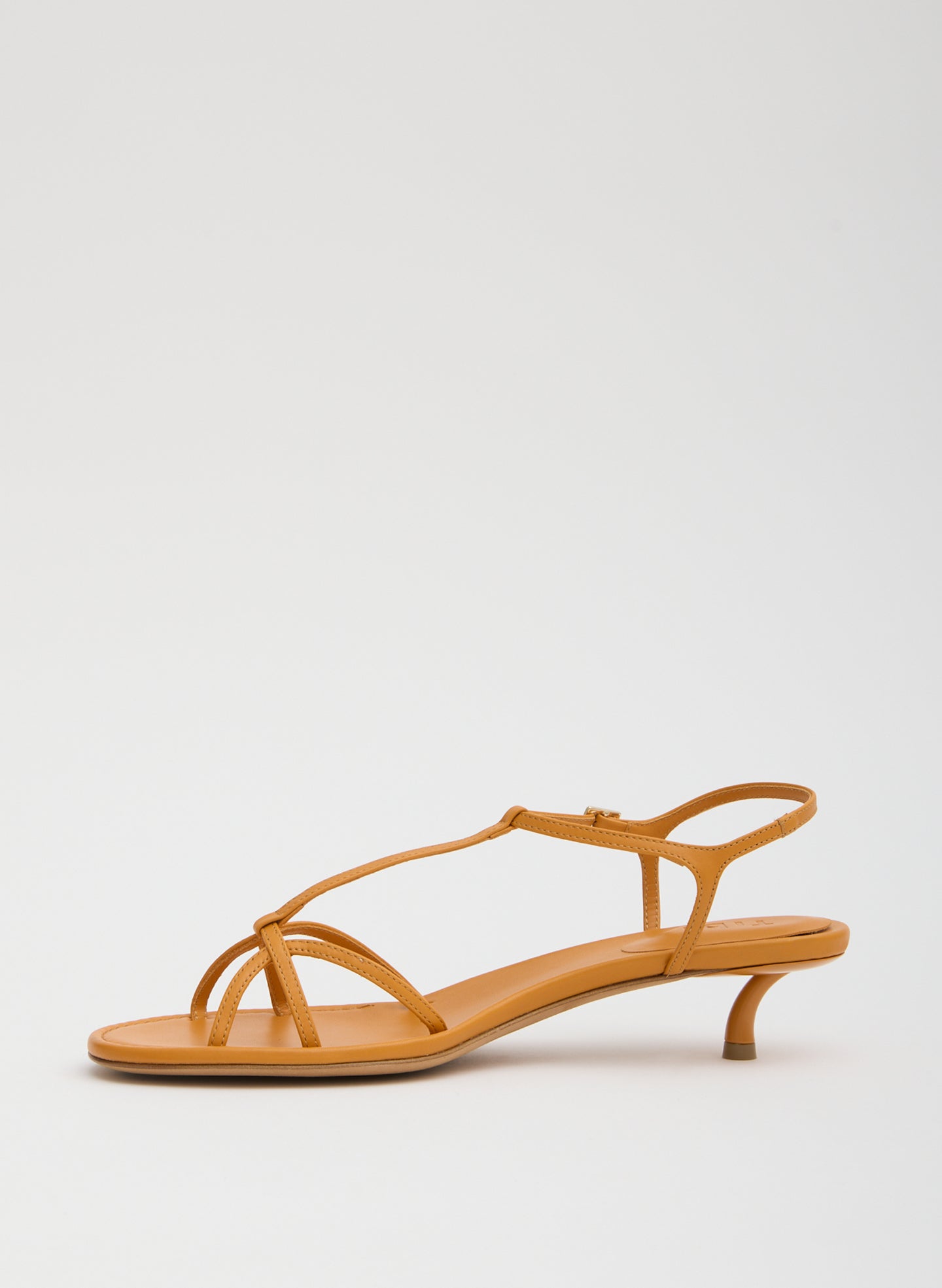 Bright Ochre Christopher Heel - heeled leather sandal, side view