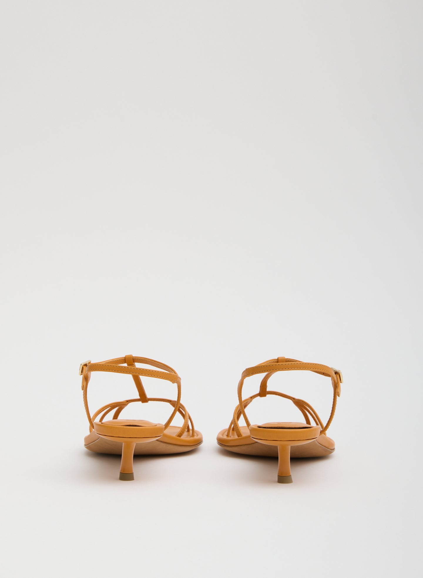 Bright Ochre Christopher Heel - heeled leather sandal, back view
