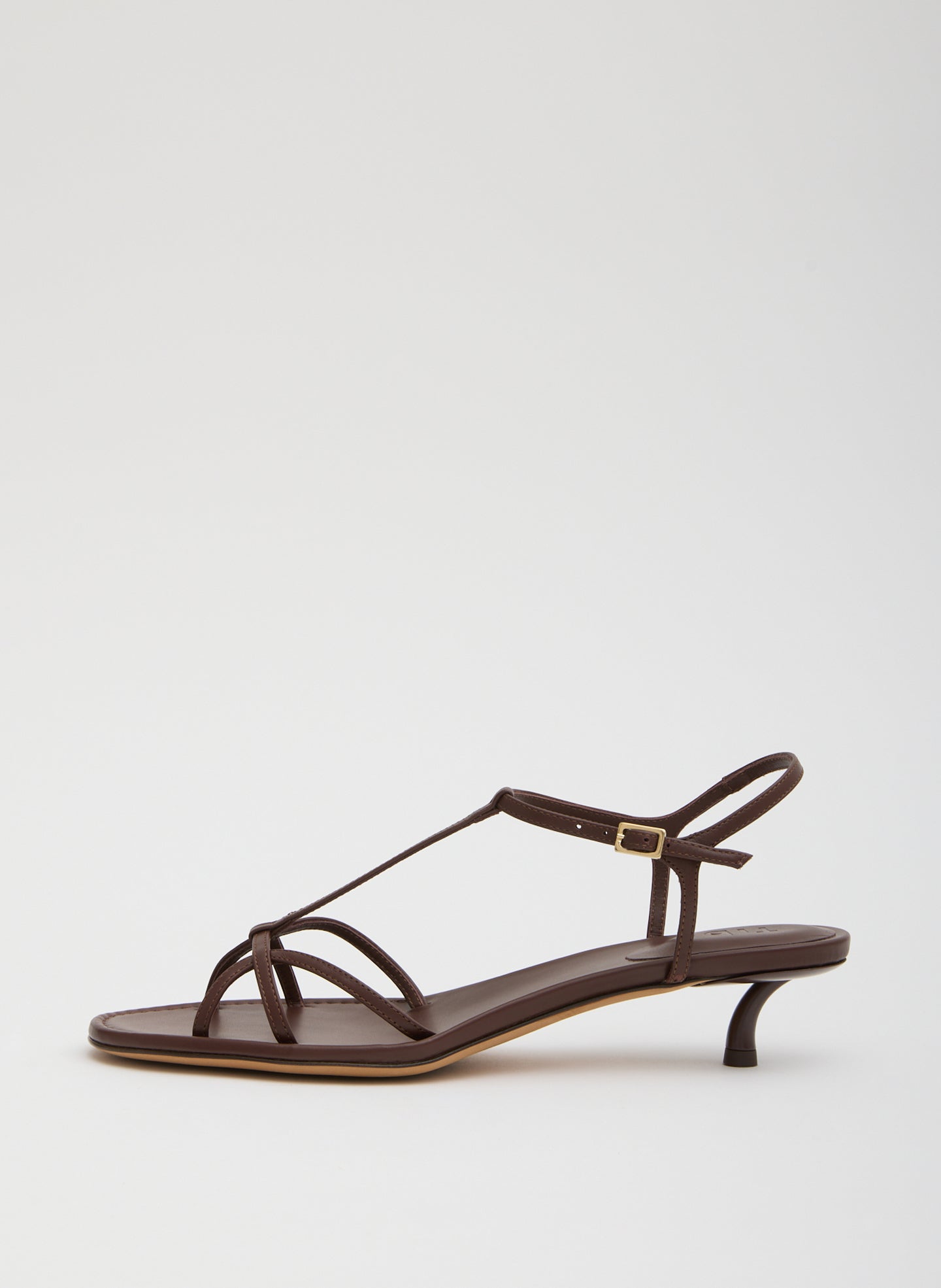 Brown Christopher Heel - heeled leather sandal, side view